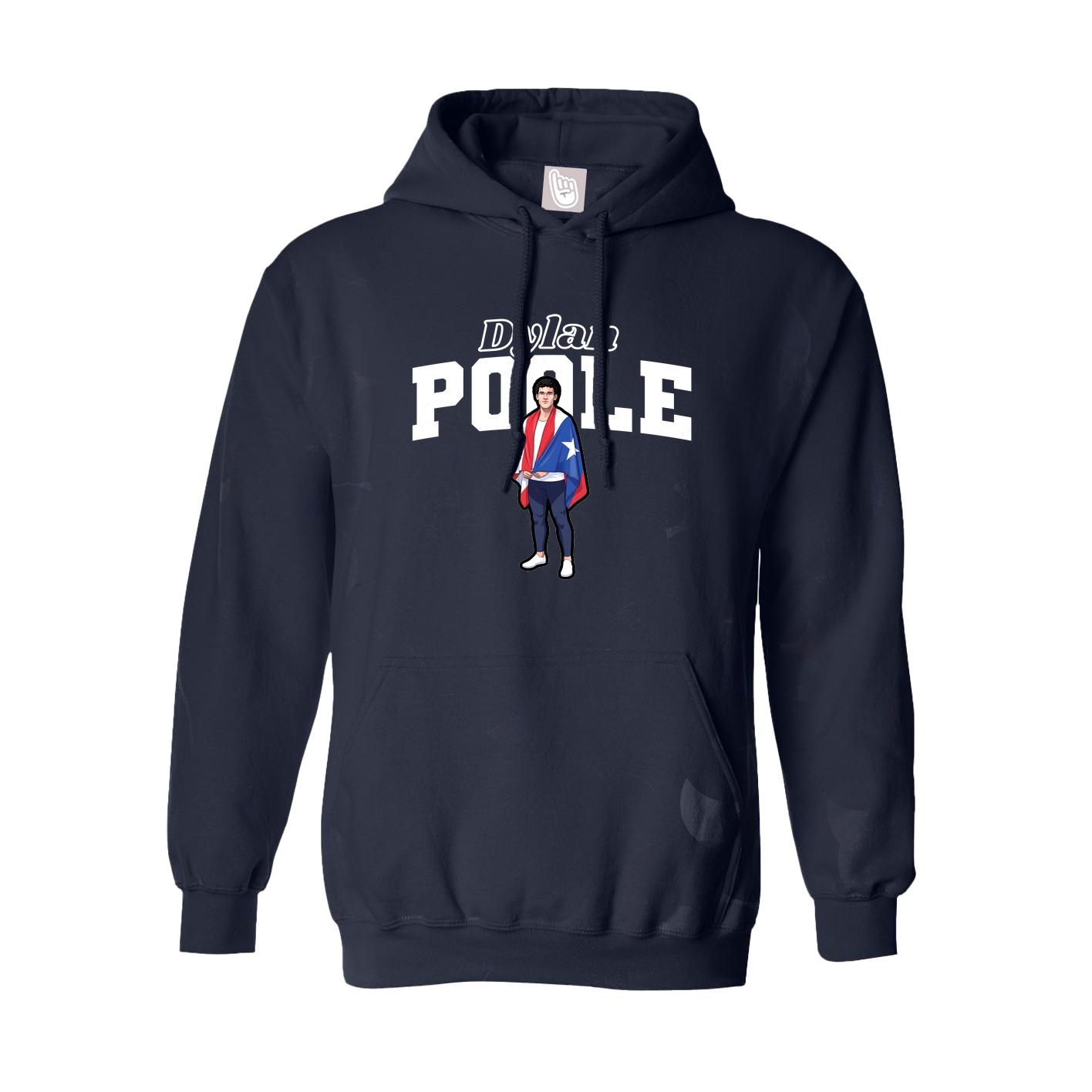 Youth Hoodie — Name Arch in Navy