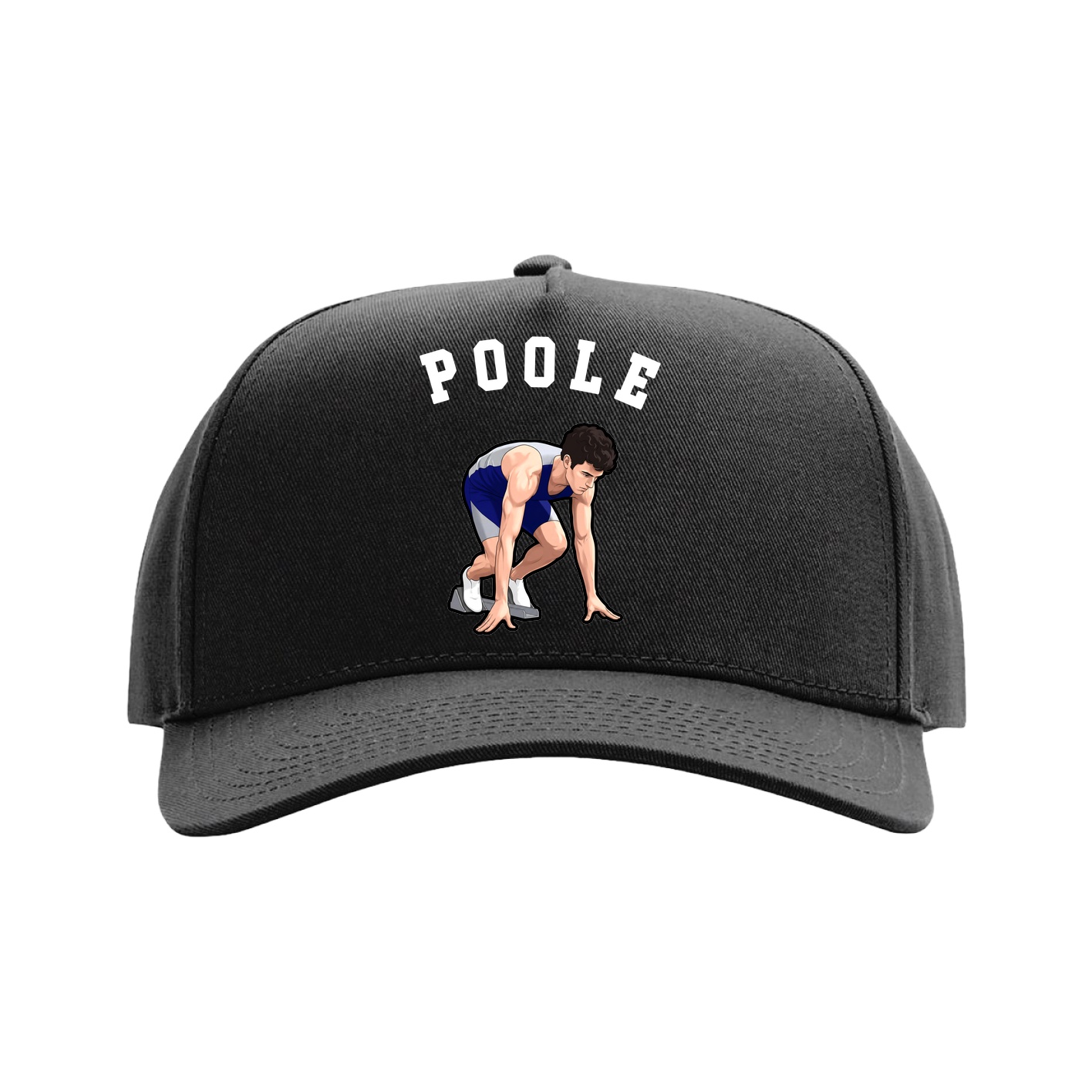 Full Fabric Five-Panel Champ Cap — Shirsey Arch in Black