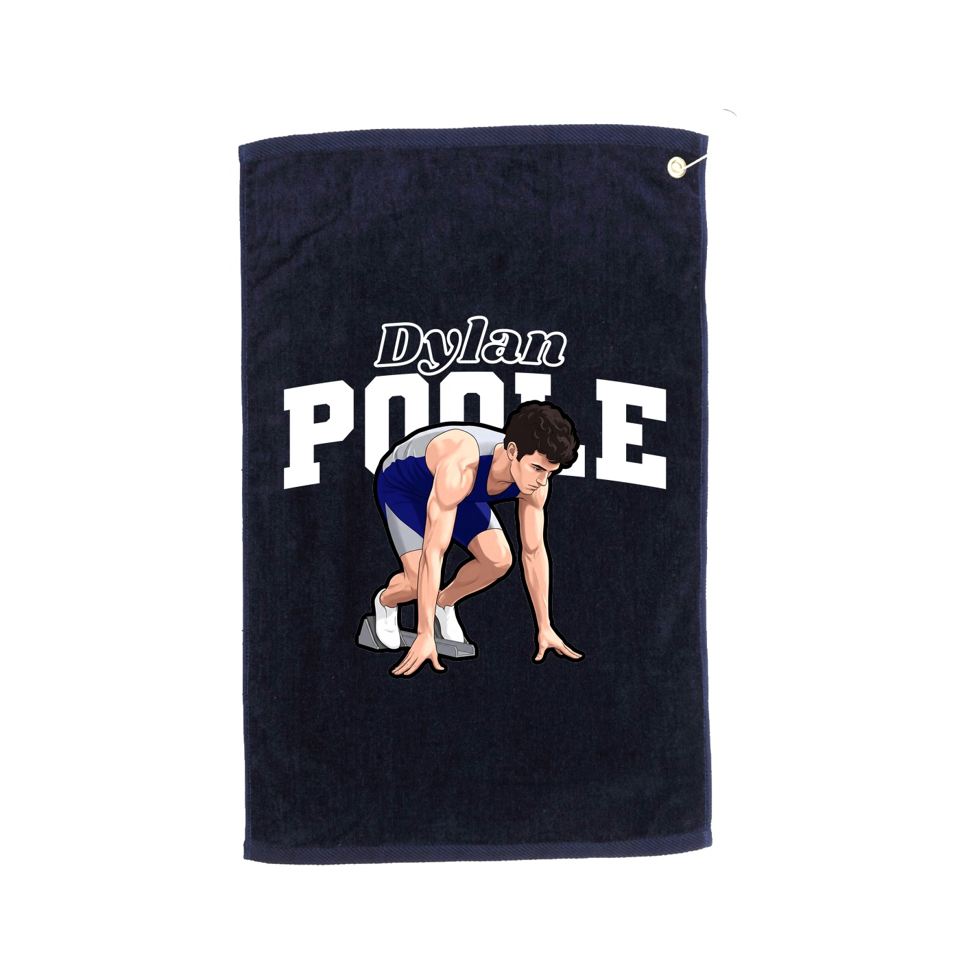 Golf Towel — Name Arch in Navy