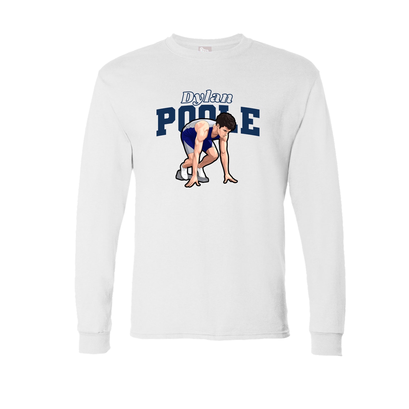Long Sleeve Tee — Name Arch in White
