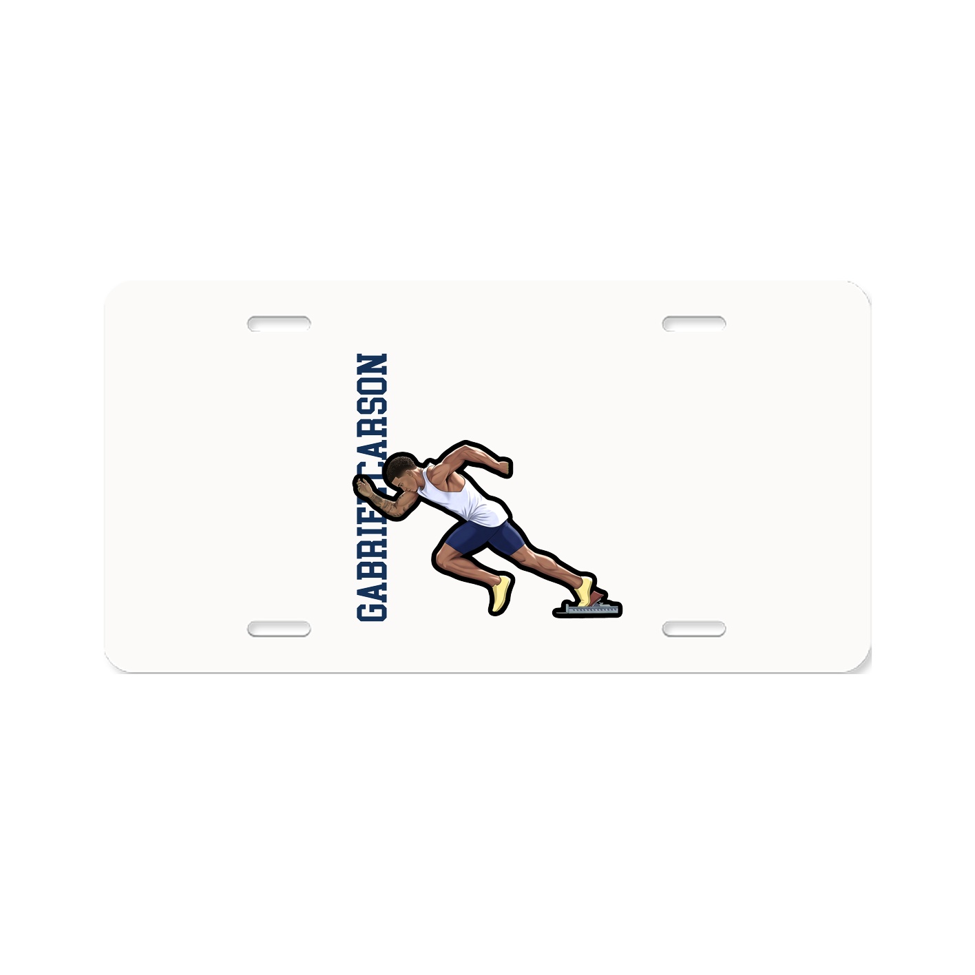 License Plate — Name Vertical in Classic