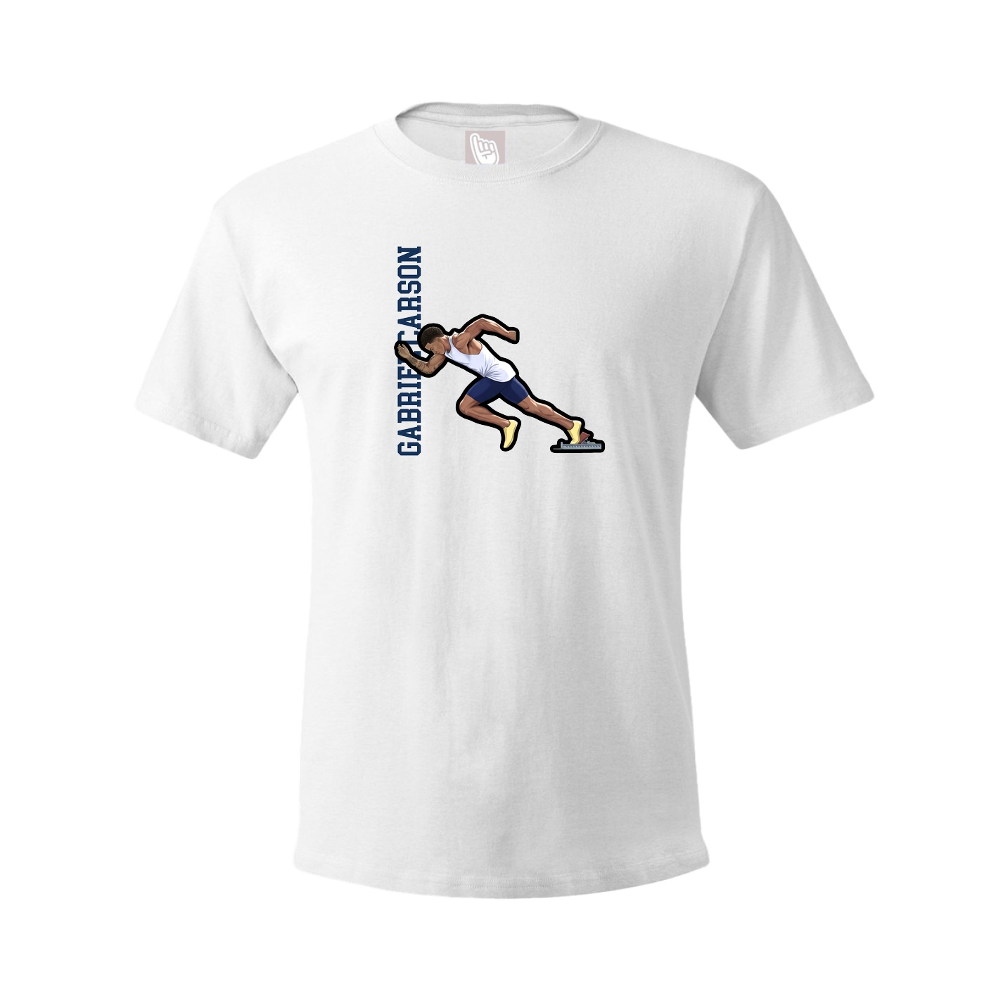 Youth Tee — Name Vertical in White