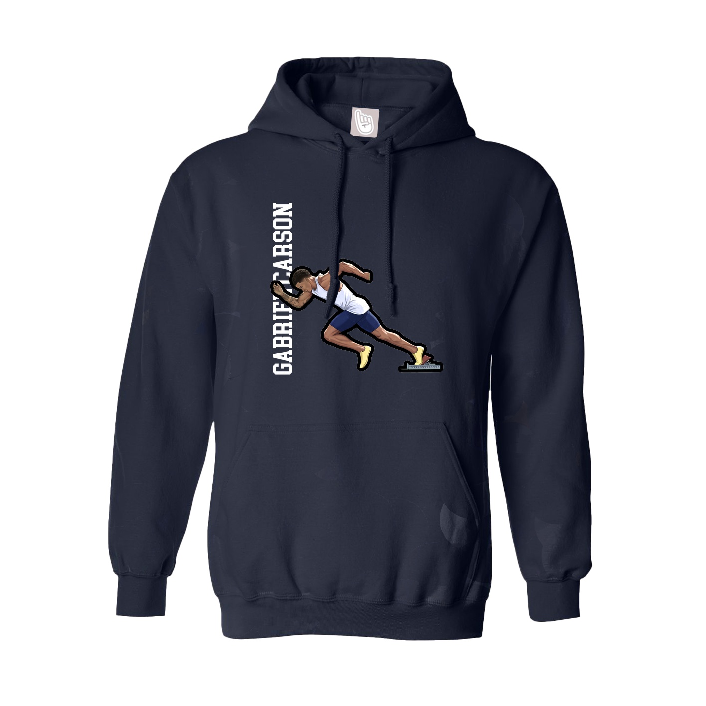 Youth Hoodie — Name Vertical in Navy