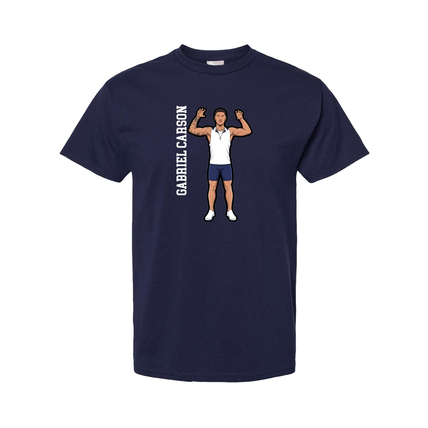 Tee — Name Vertical in Navy