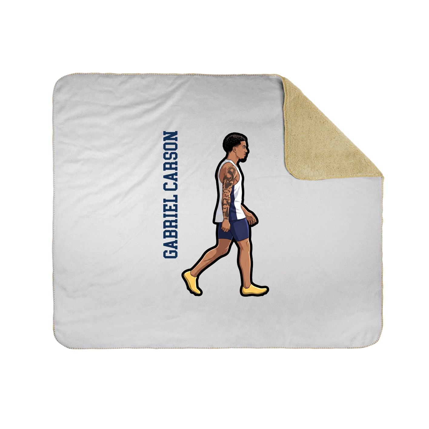 Throw Blanket — Name Vertical in White