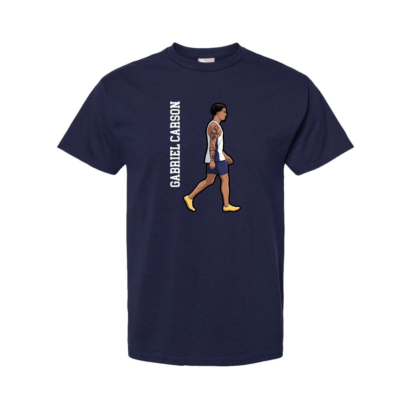 Youth Tee — Name Vertical in Navy