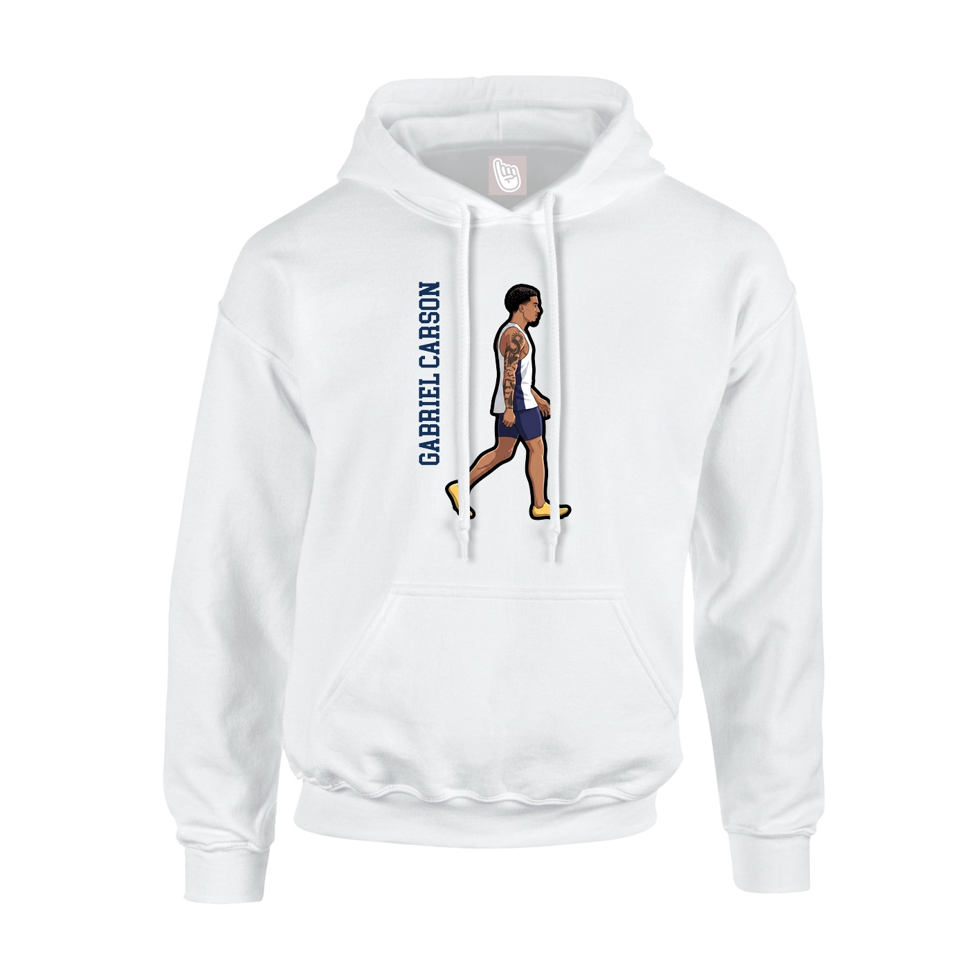 Hoodie — Name Vertical in White