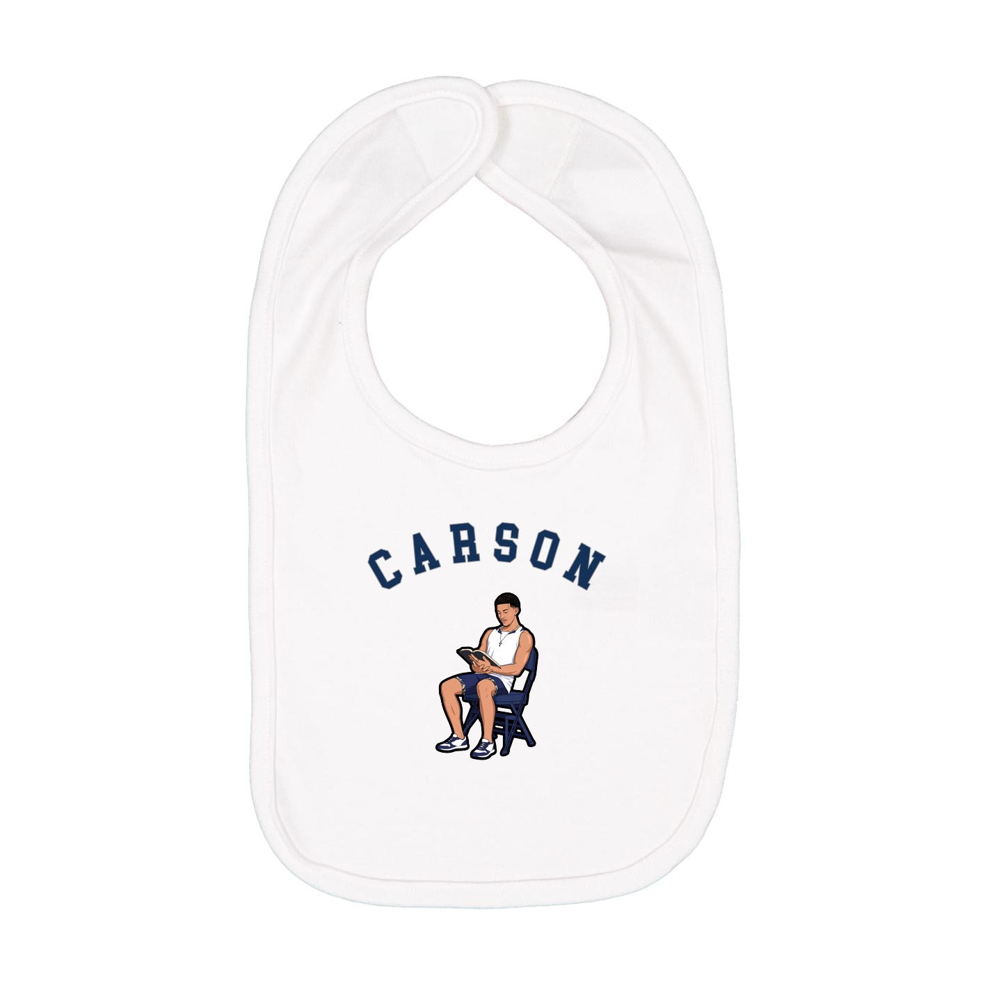 Infant Bib — Shirsey Arch in White