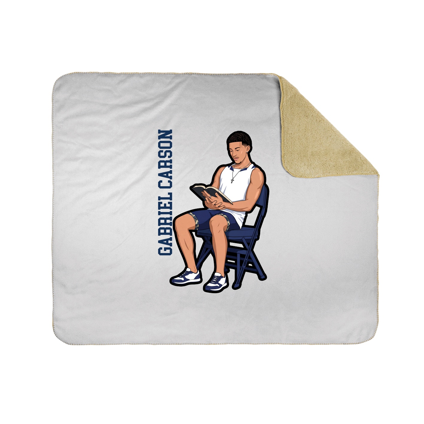 Throw Blanket — Name Vertical in White