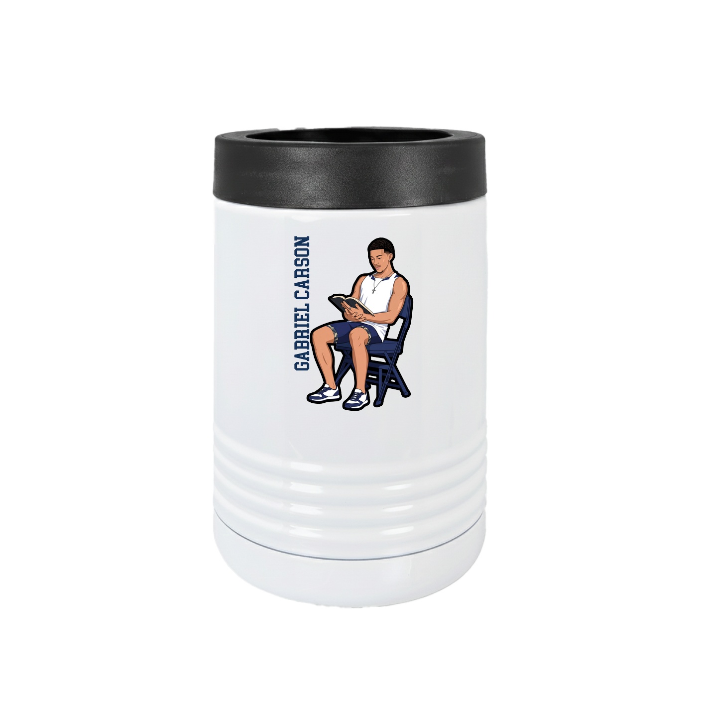 Beverage Holder — Name Vertical in White