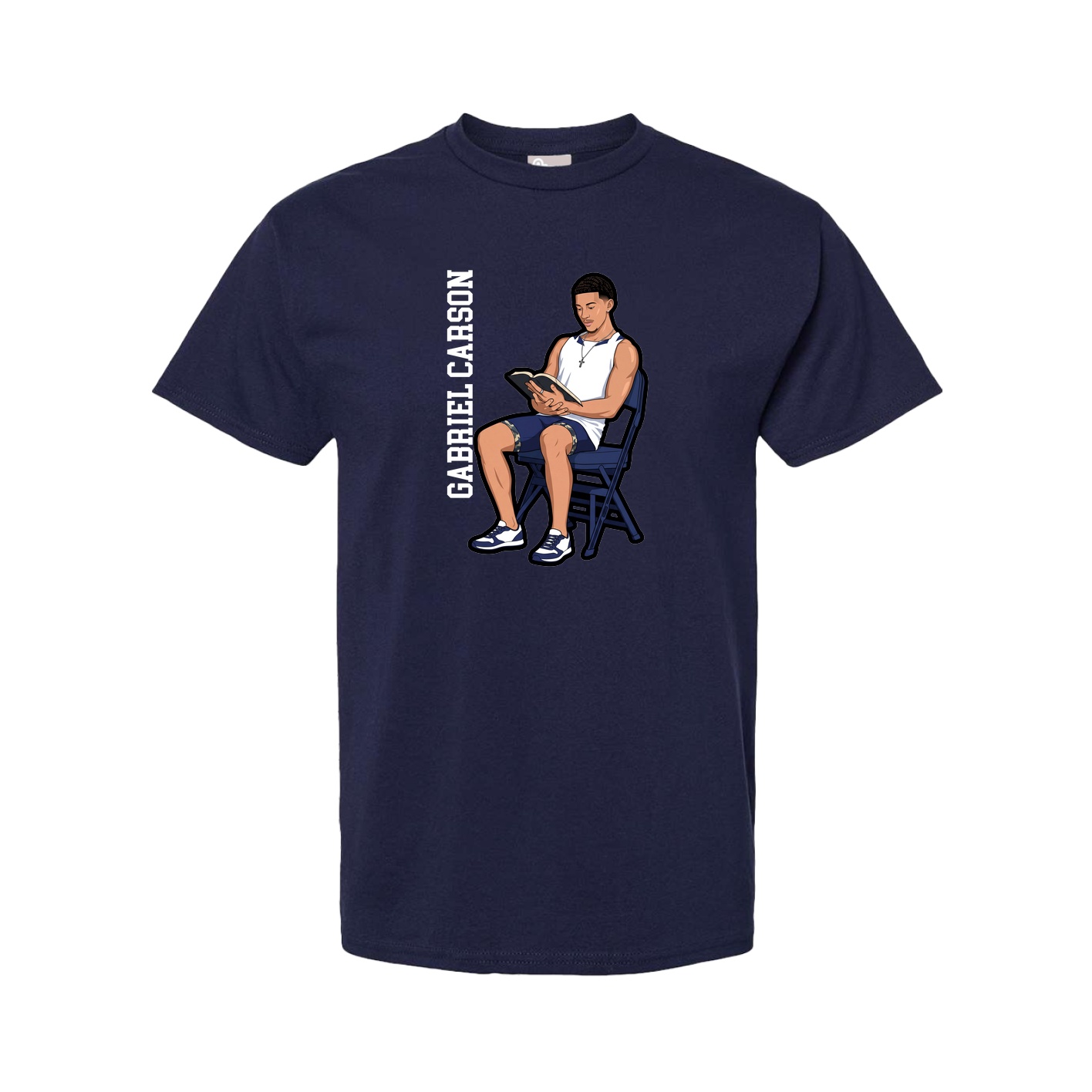 Tee — Name Vertical in Navy