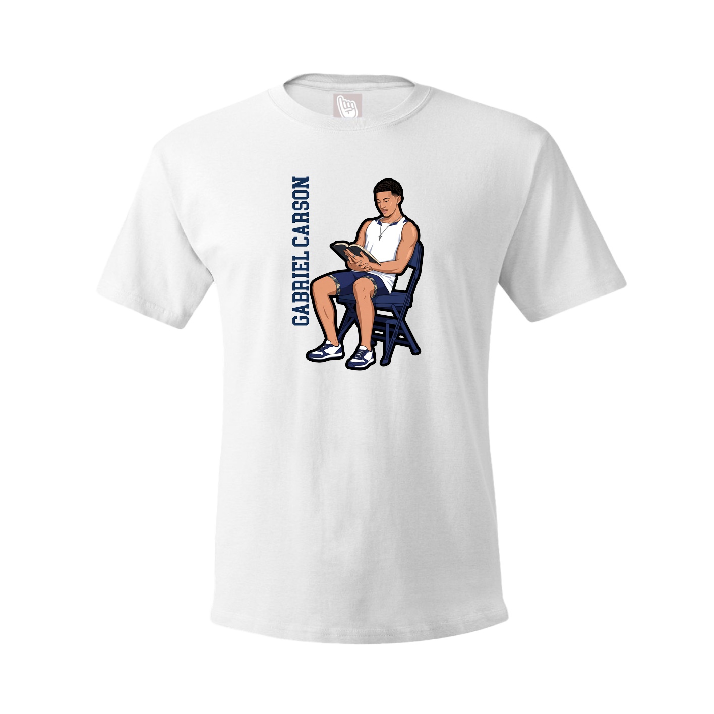 Youth Tee — Name Vertical in White