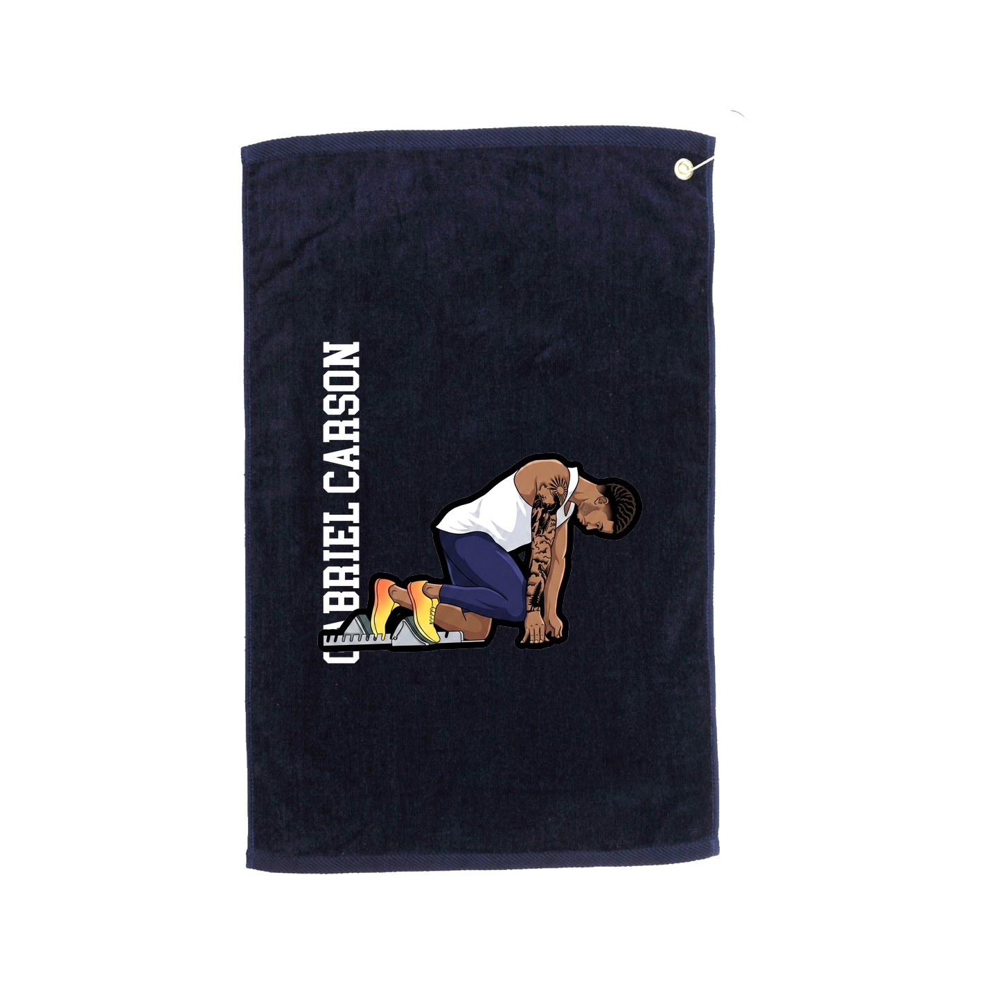 Golf Towel — Name Vertical in Navy