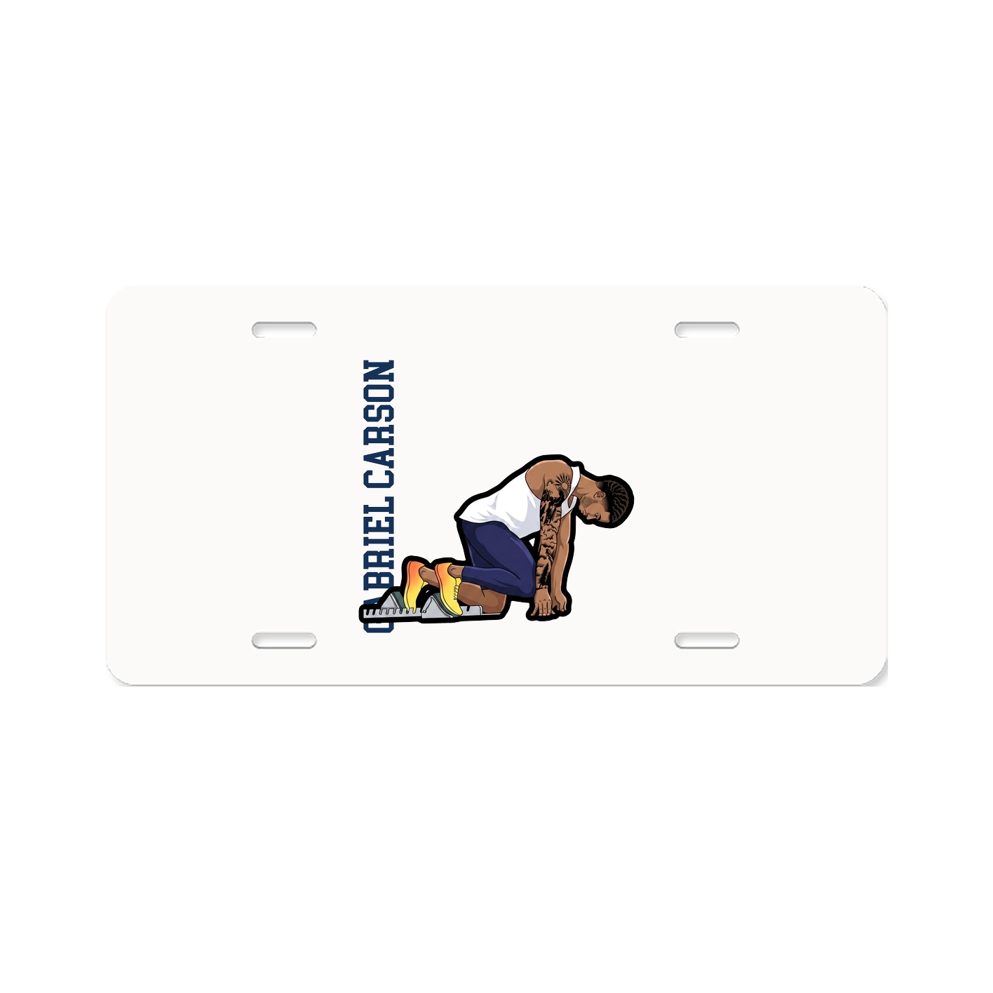 License Plate — Name Vertical in Classic