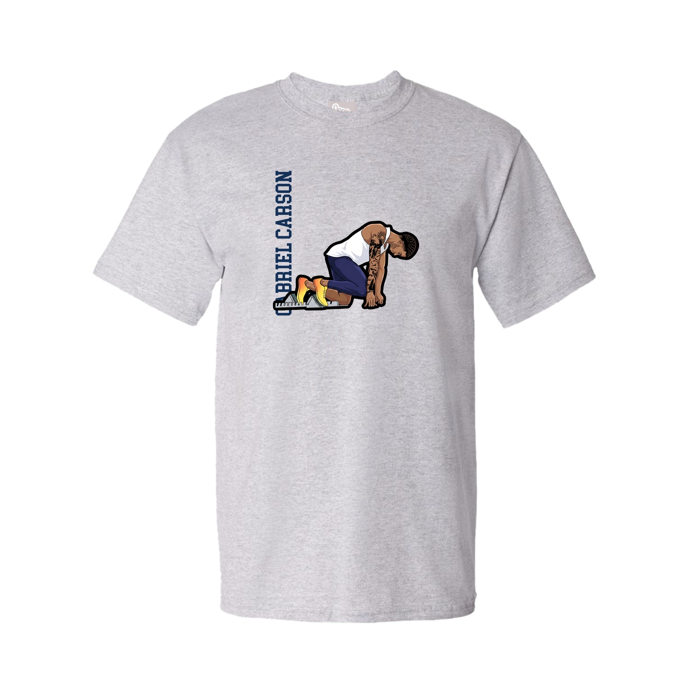 Youth Tee — Name Vertical in Grey