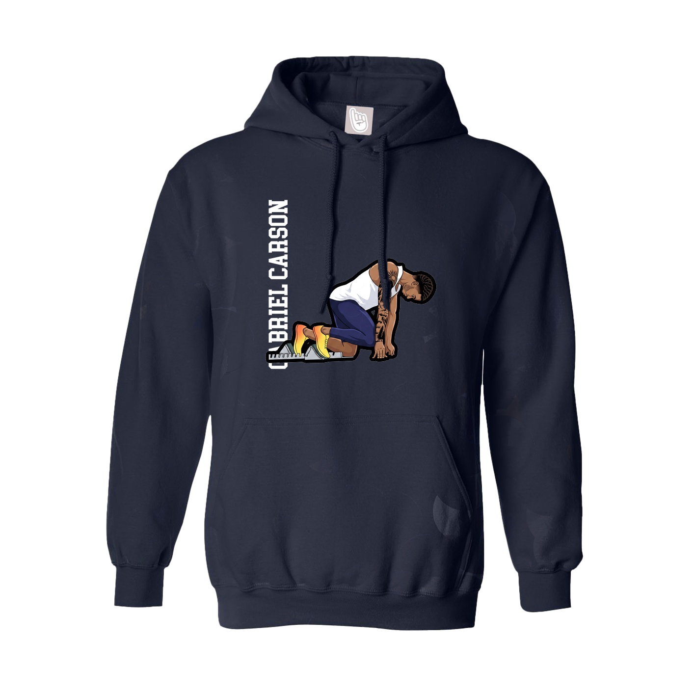 Youth Hoodie — Name Vertical in Navy