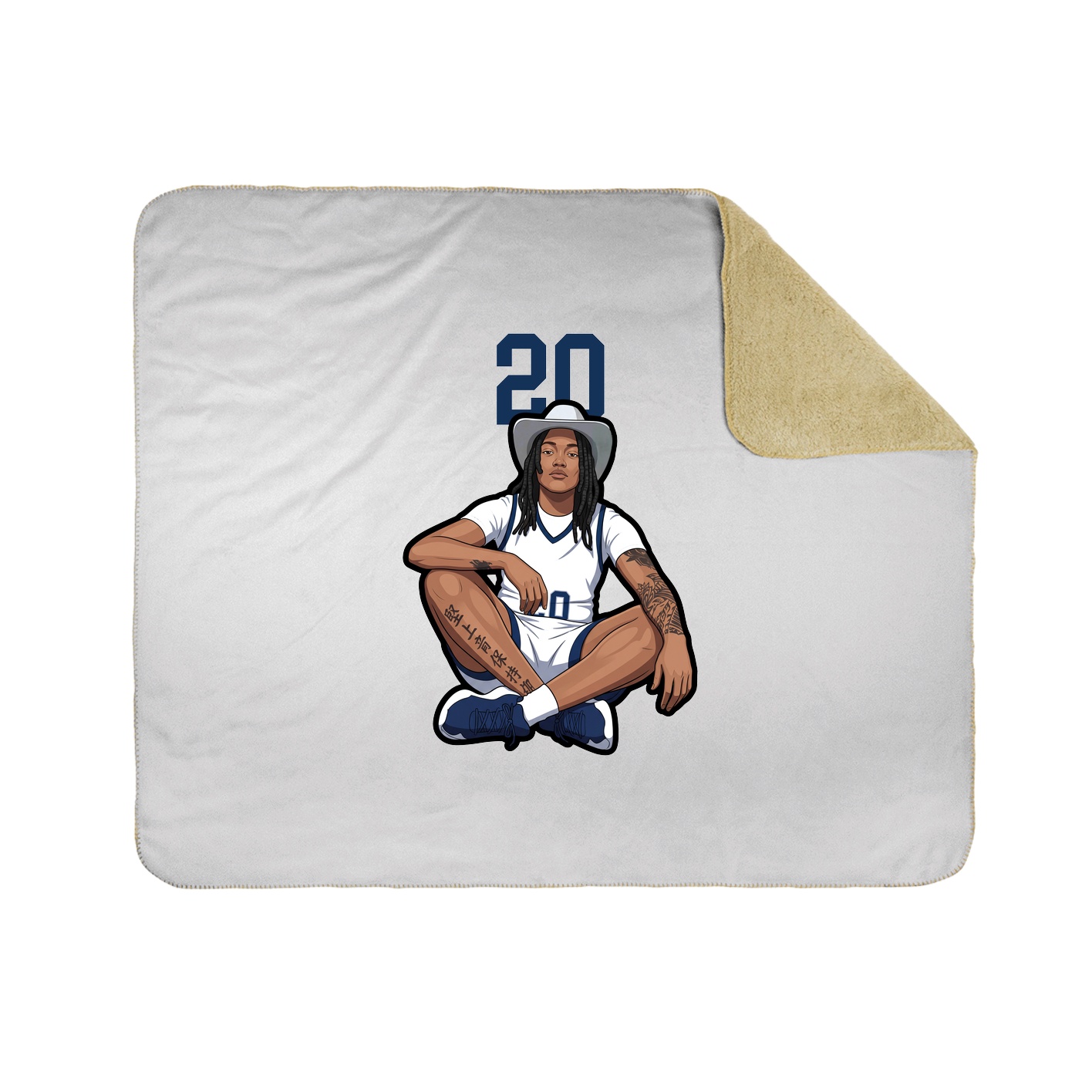 Throw Blanket — Number Top in White