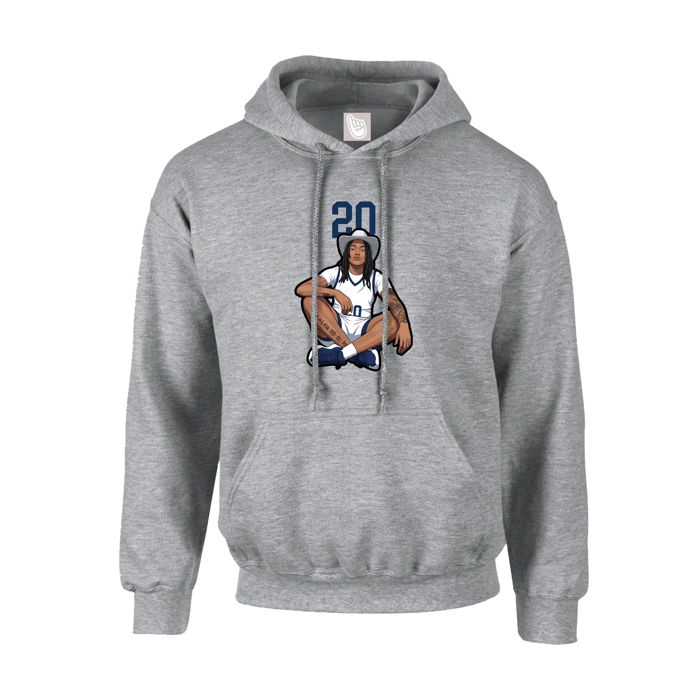 Hoodie — Number Top in Grey