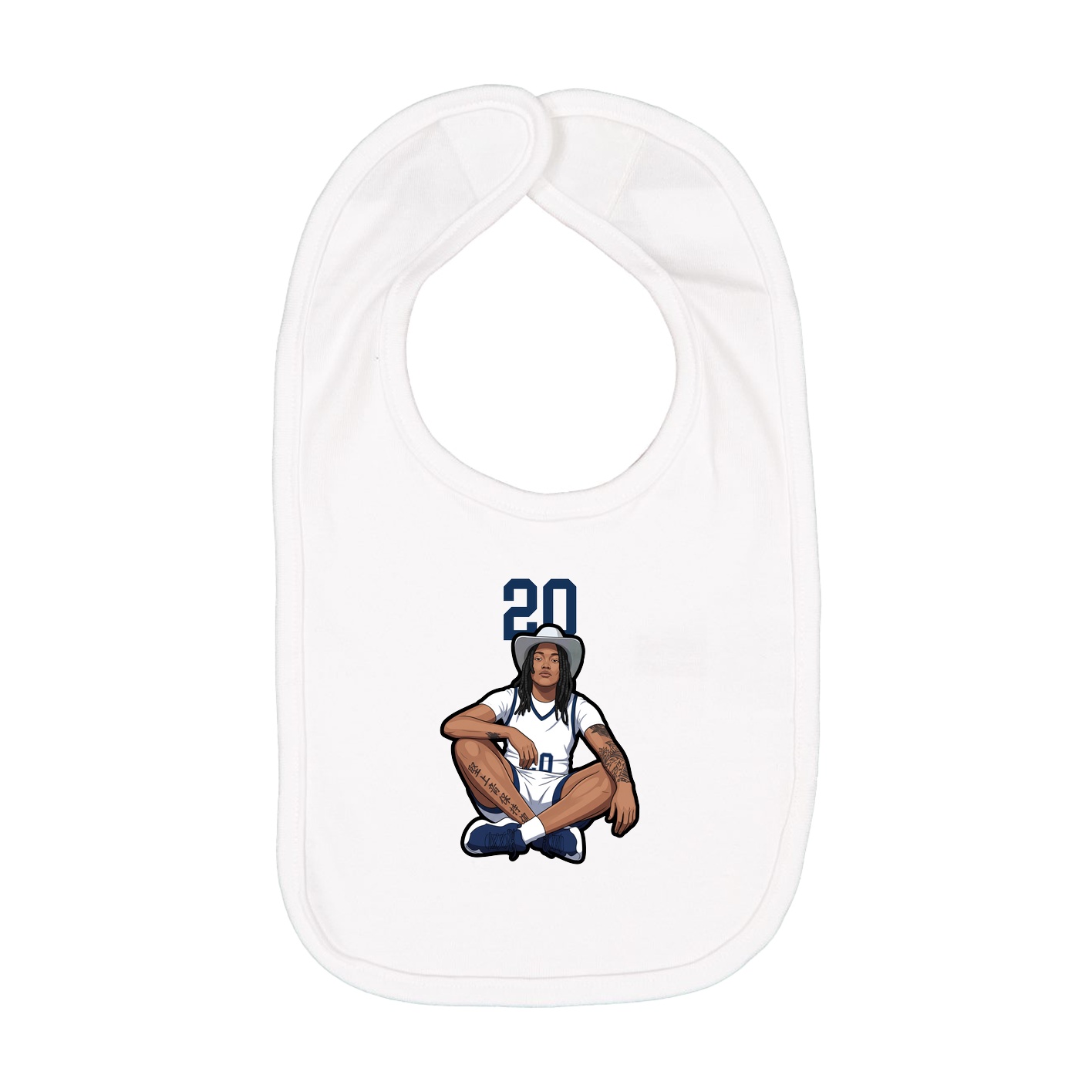Infant Bib — Number Top in White