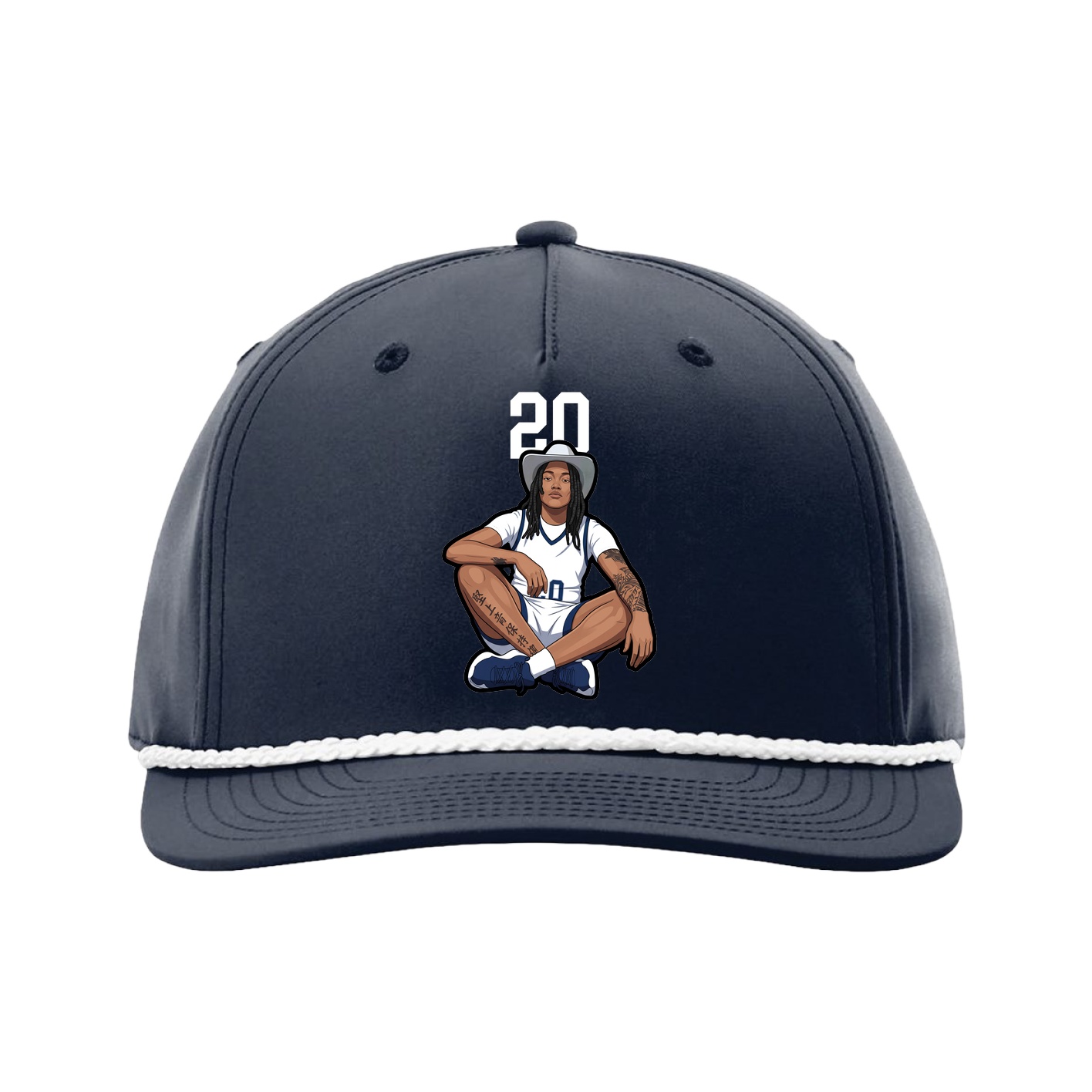 Five-Panel Classic Rope Cap — Number Top in Navy