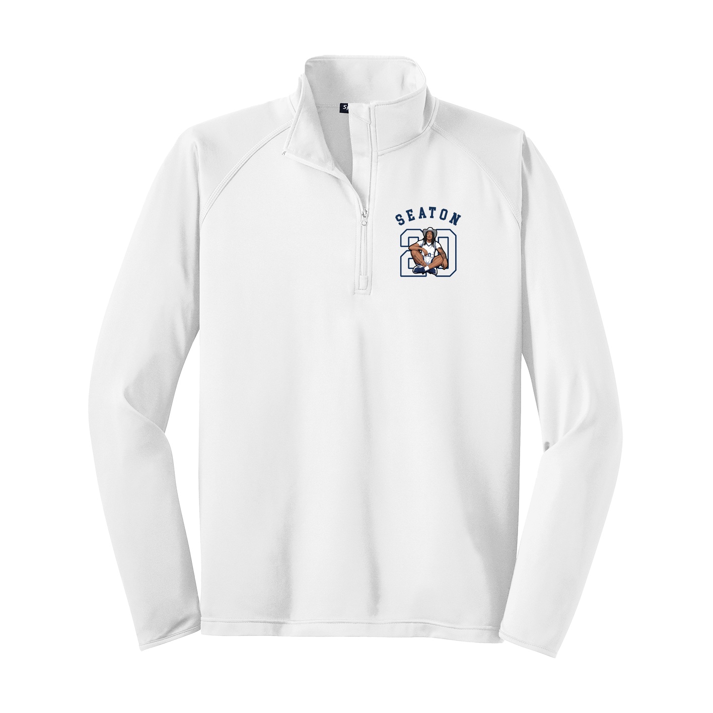 Q-Zip Pullover — Shirsey Arch in White