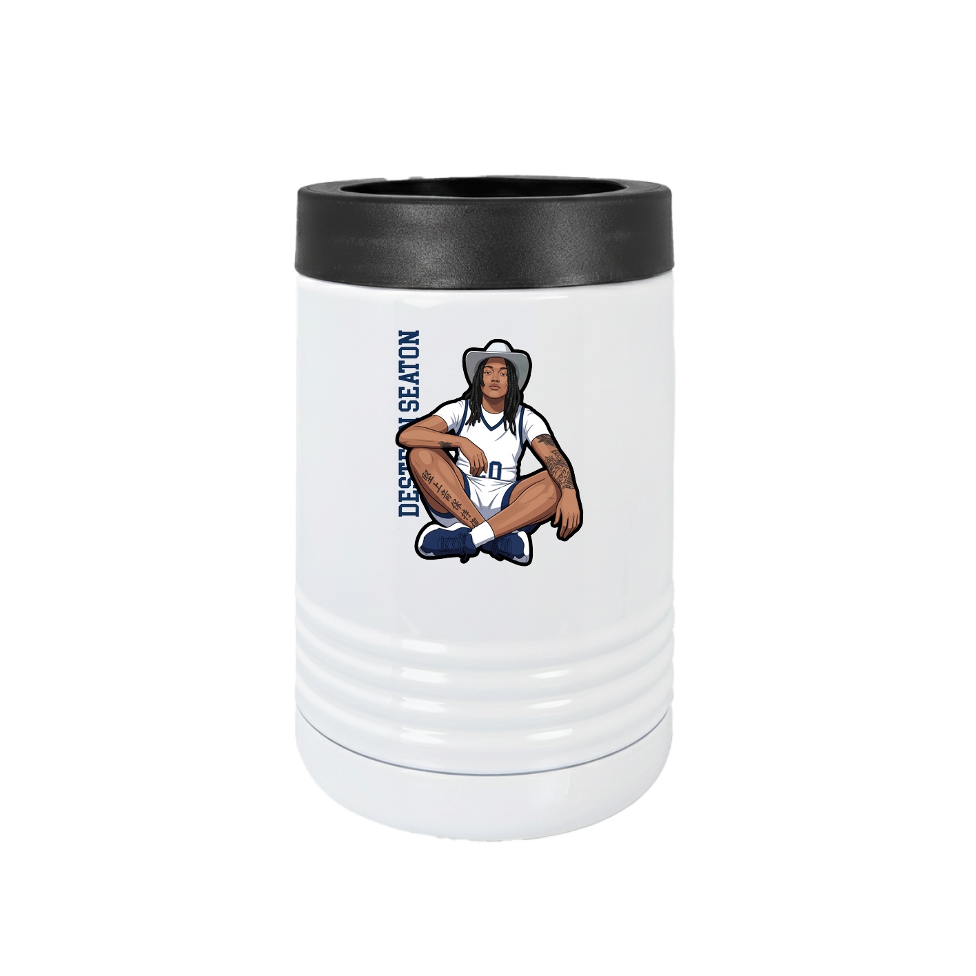 Beverage Holder — Name Vertical in White