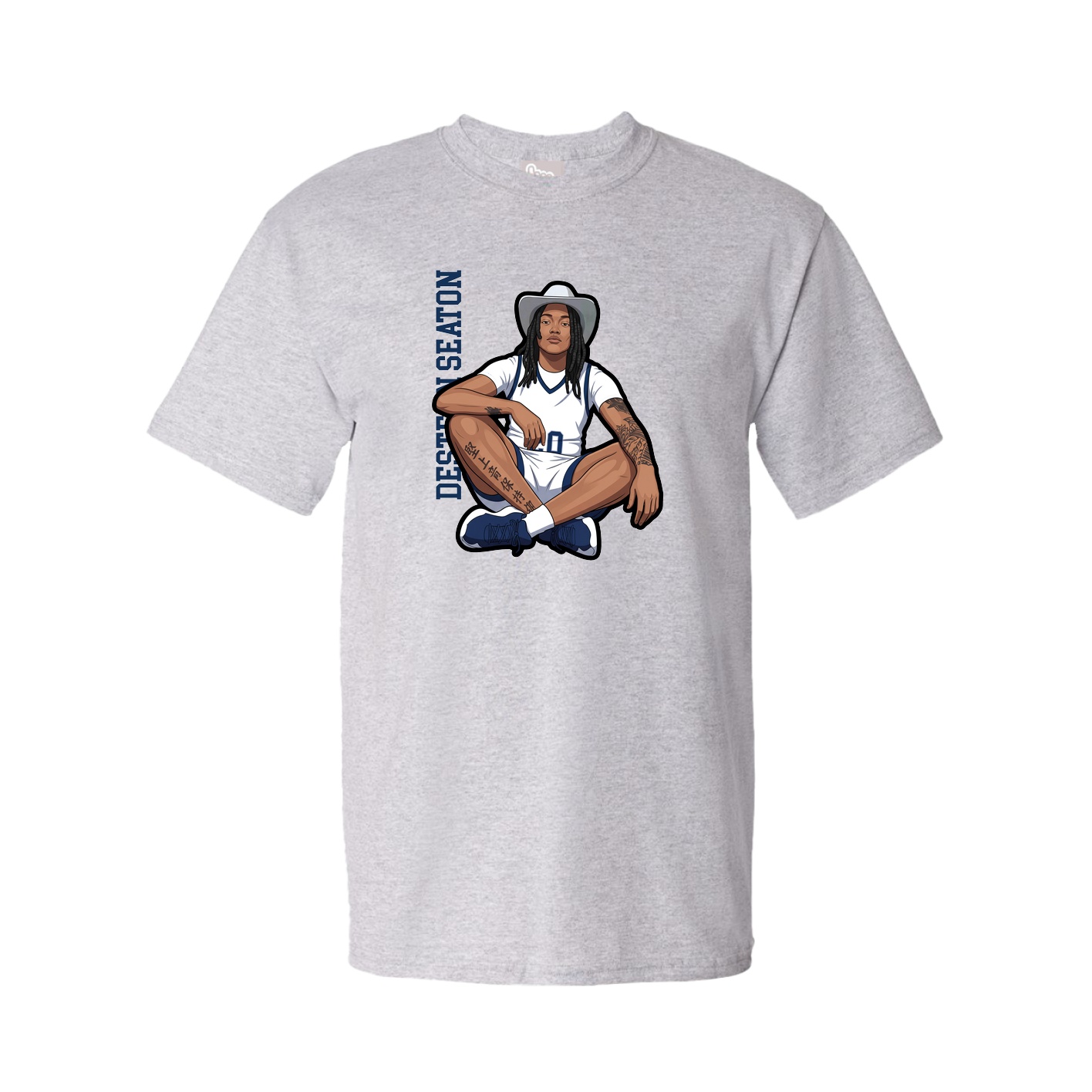 Tee — Name Vertical in Grey