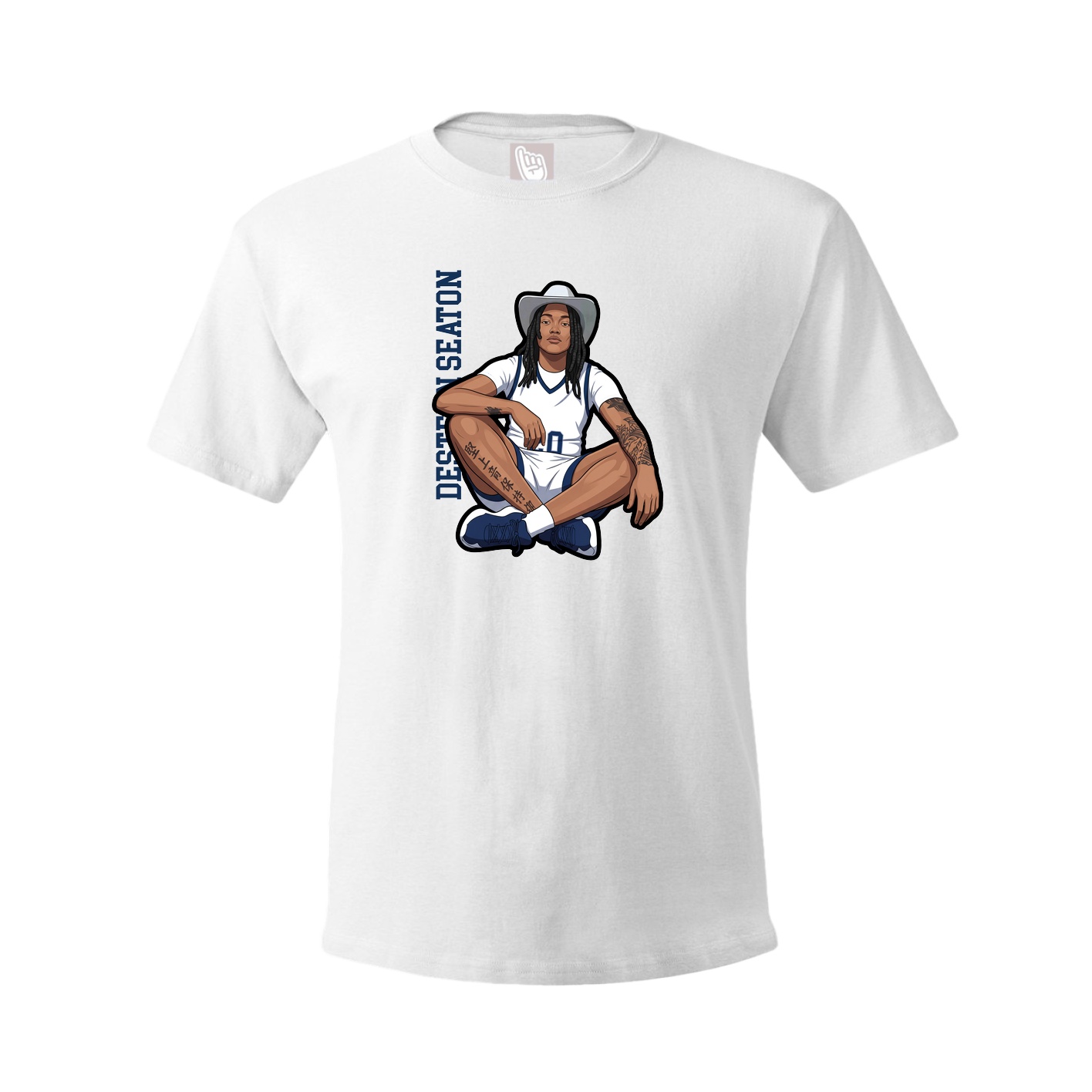 Youth Tee — Name Vertical in White