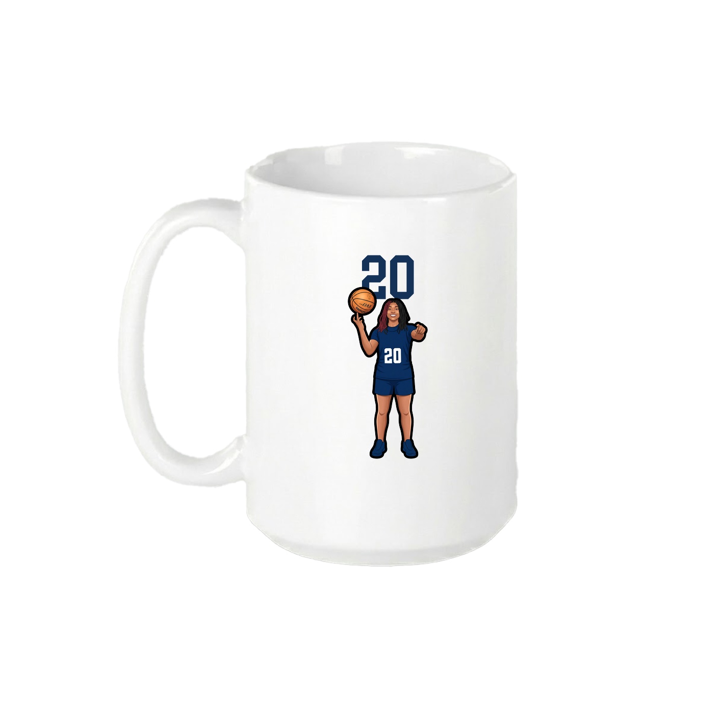 15oz Coffee Mug — Number Top in White