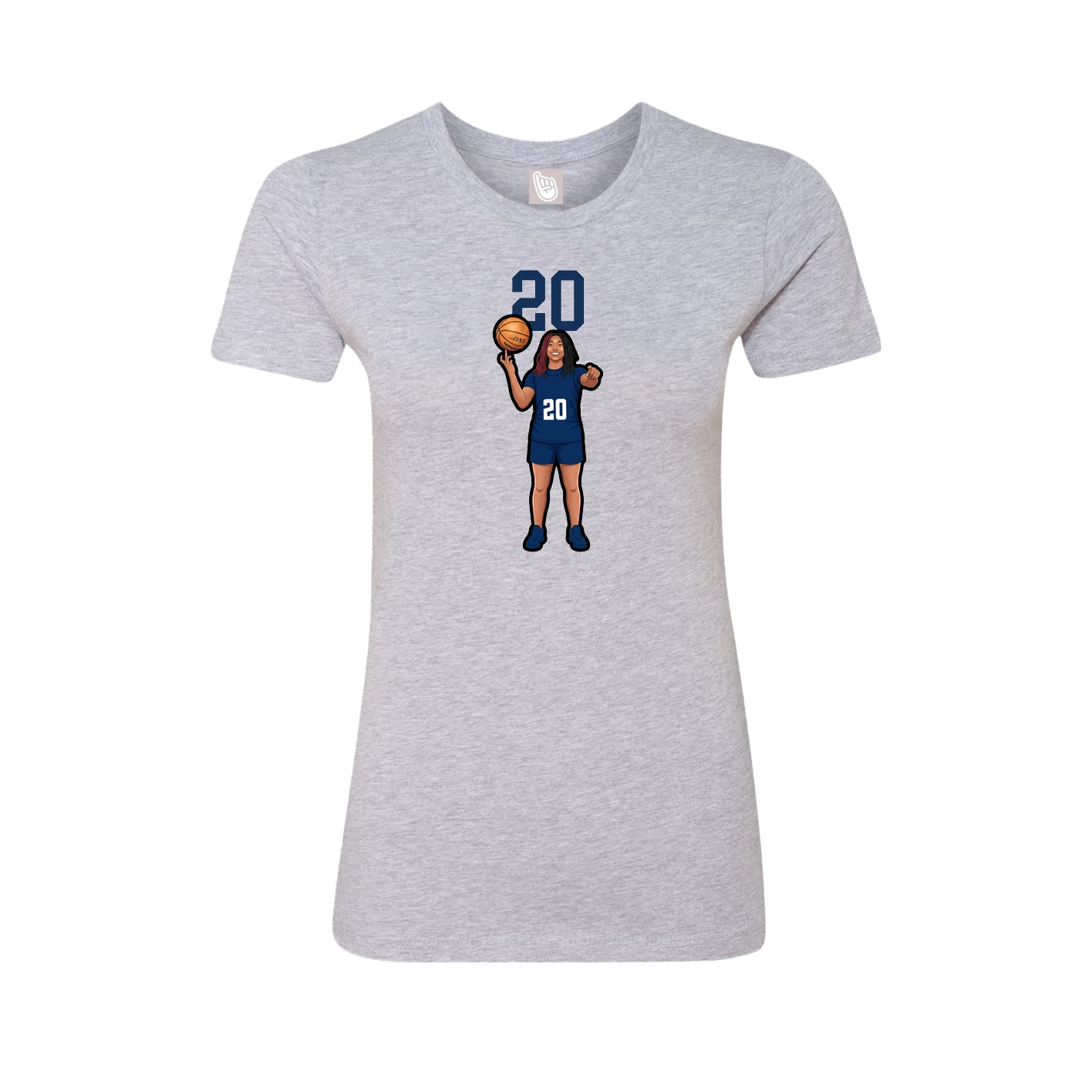 Fitted Women's Tee — Number Top in Grey
