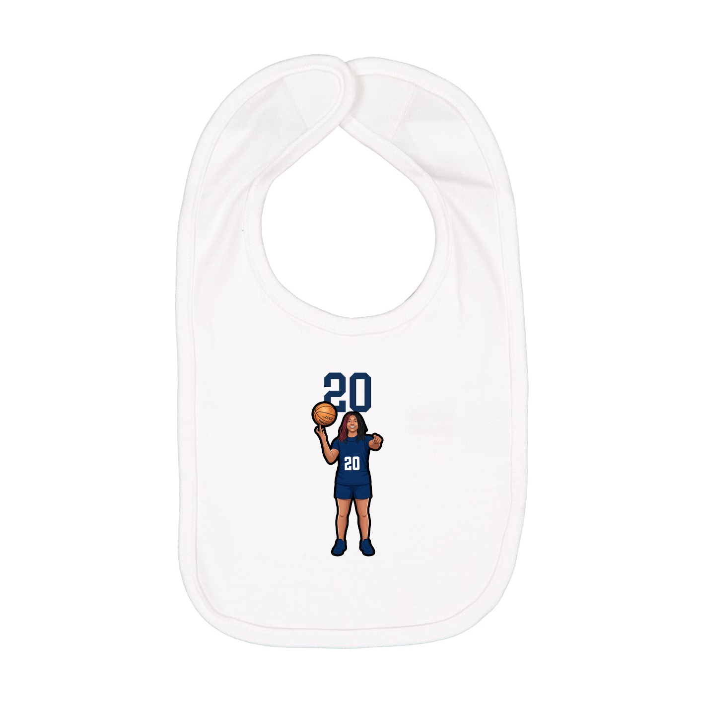 Infant Bib — Number Top in White