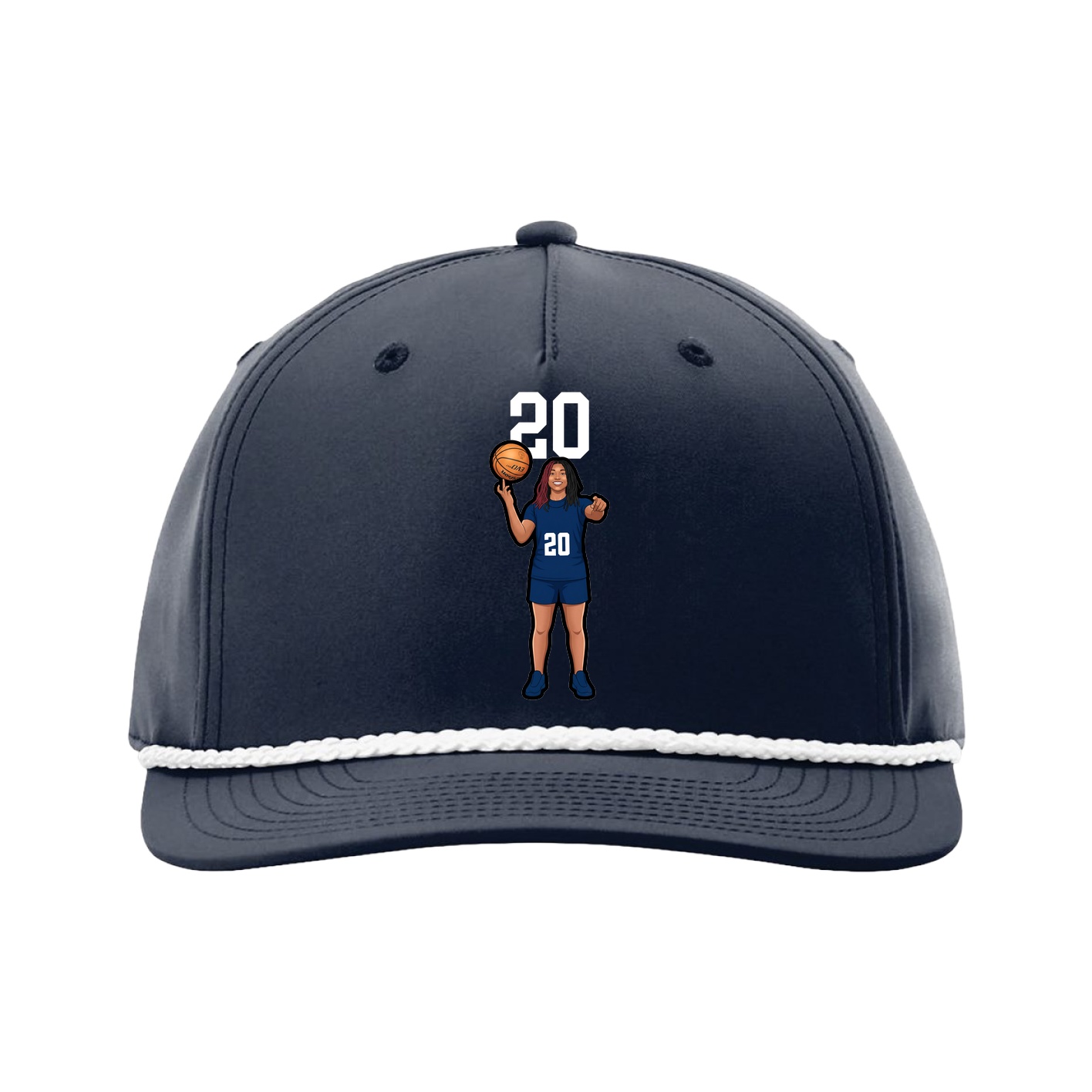 Five-Panel Classic Rope Cap — Number Top in Navy