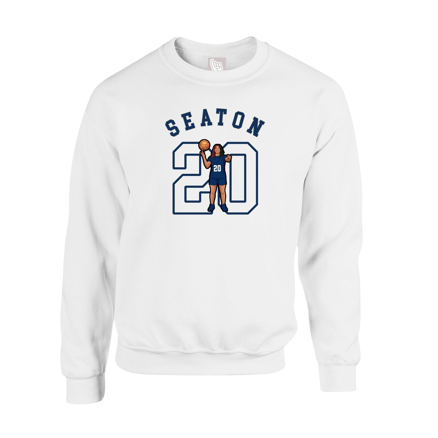 Fleece Crew — Shirsey Arch in White