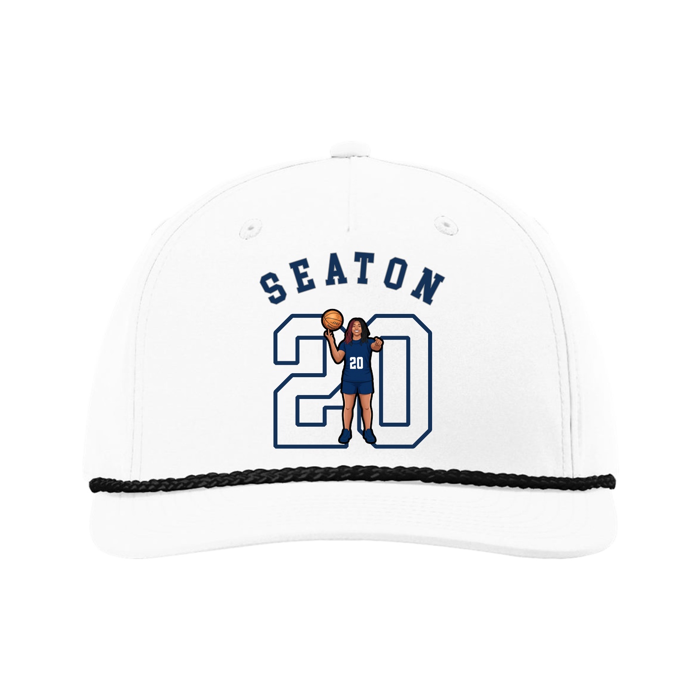 Five-Panel Classic Rope Cap — Shirsey Arch in White