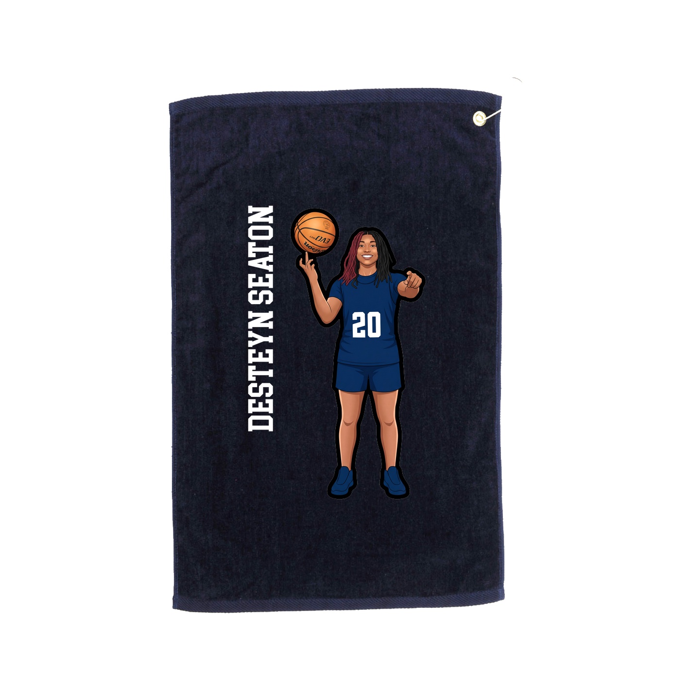 Golf Towel — Name Vertical in Navy