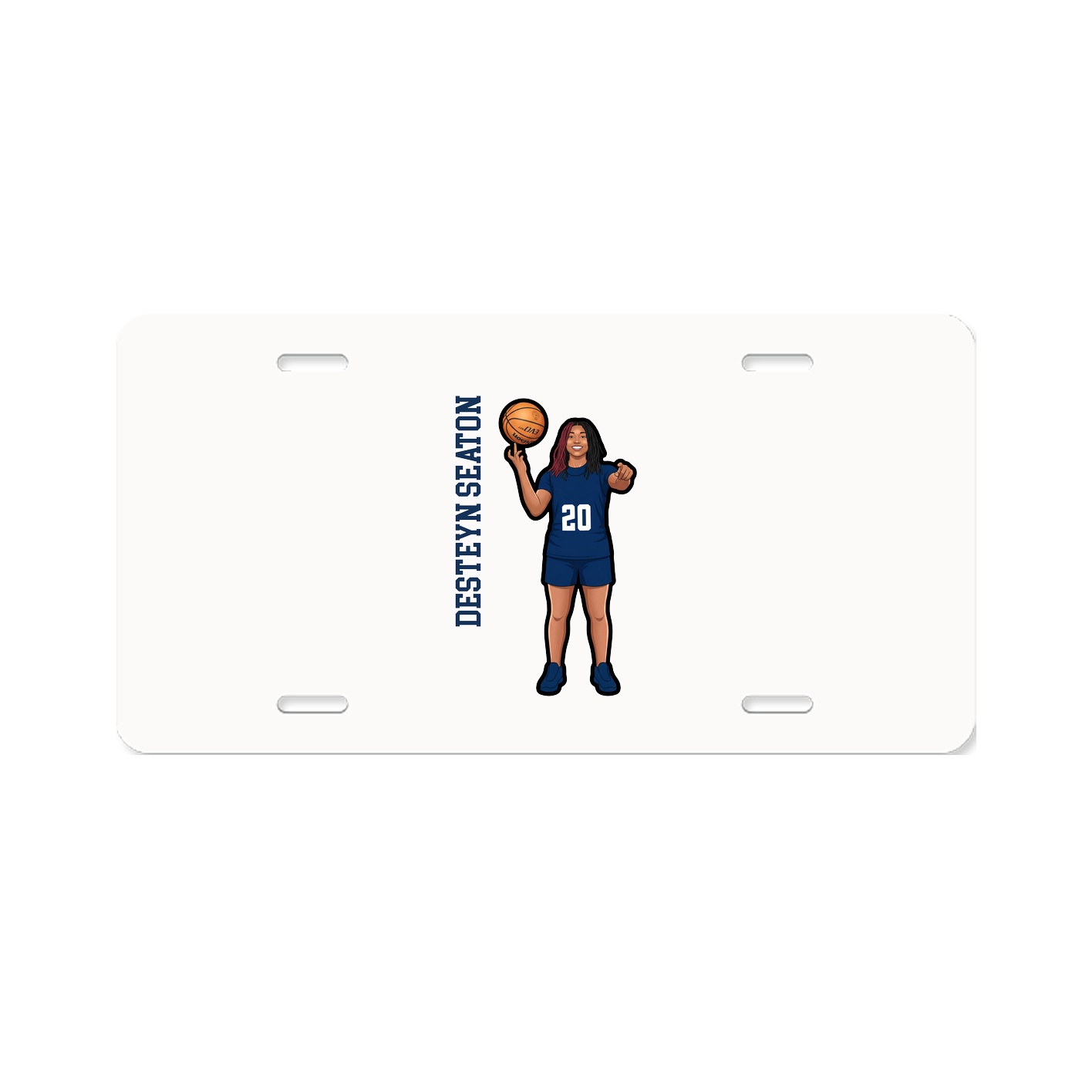 License Plate — Name Vertical in Classic