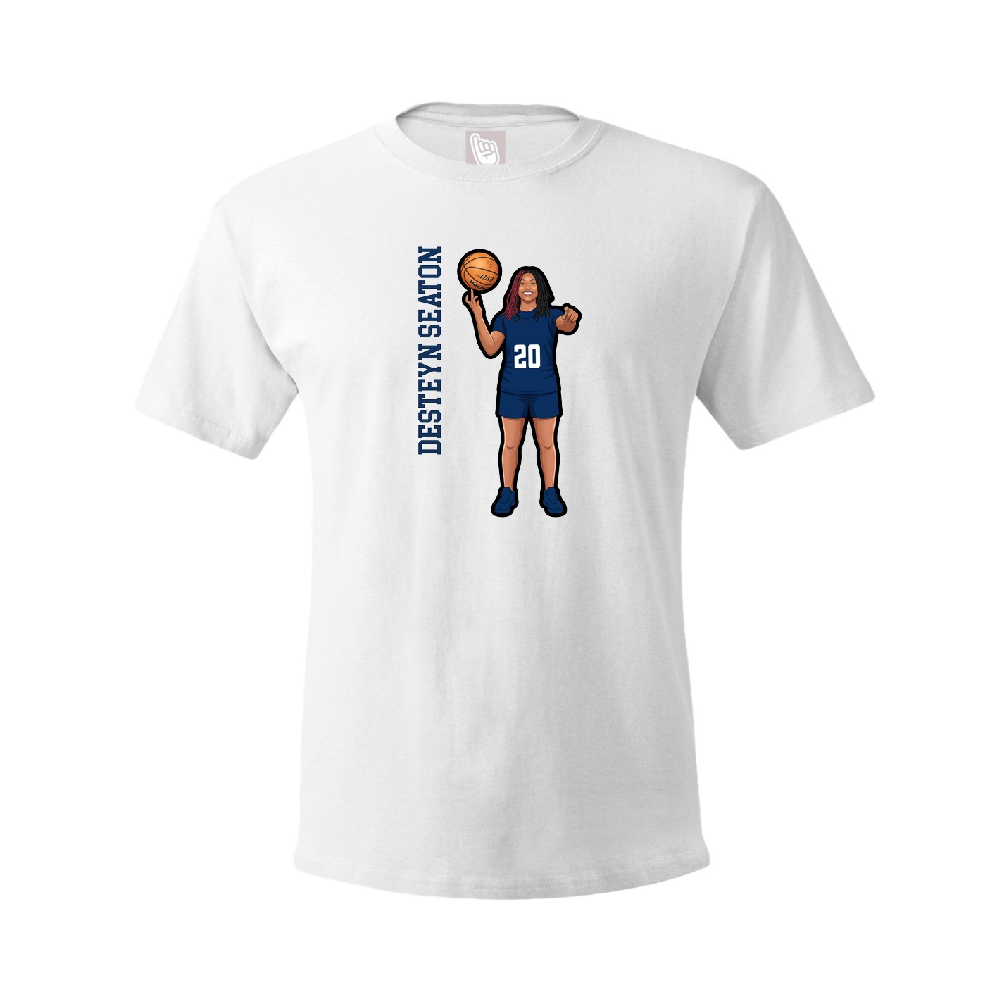 Tee — Name Vertical in White