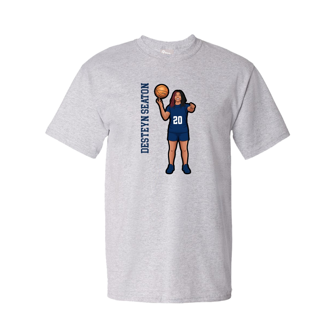 Youth Tee — Name Vertical in Grey