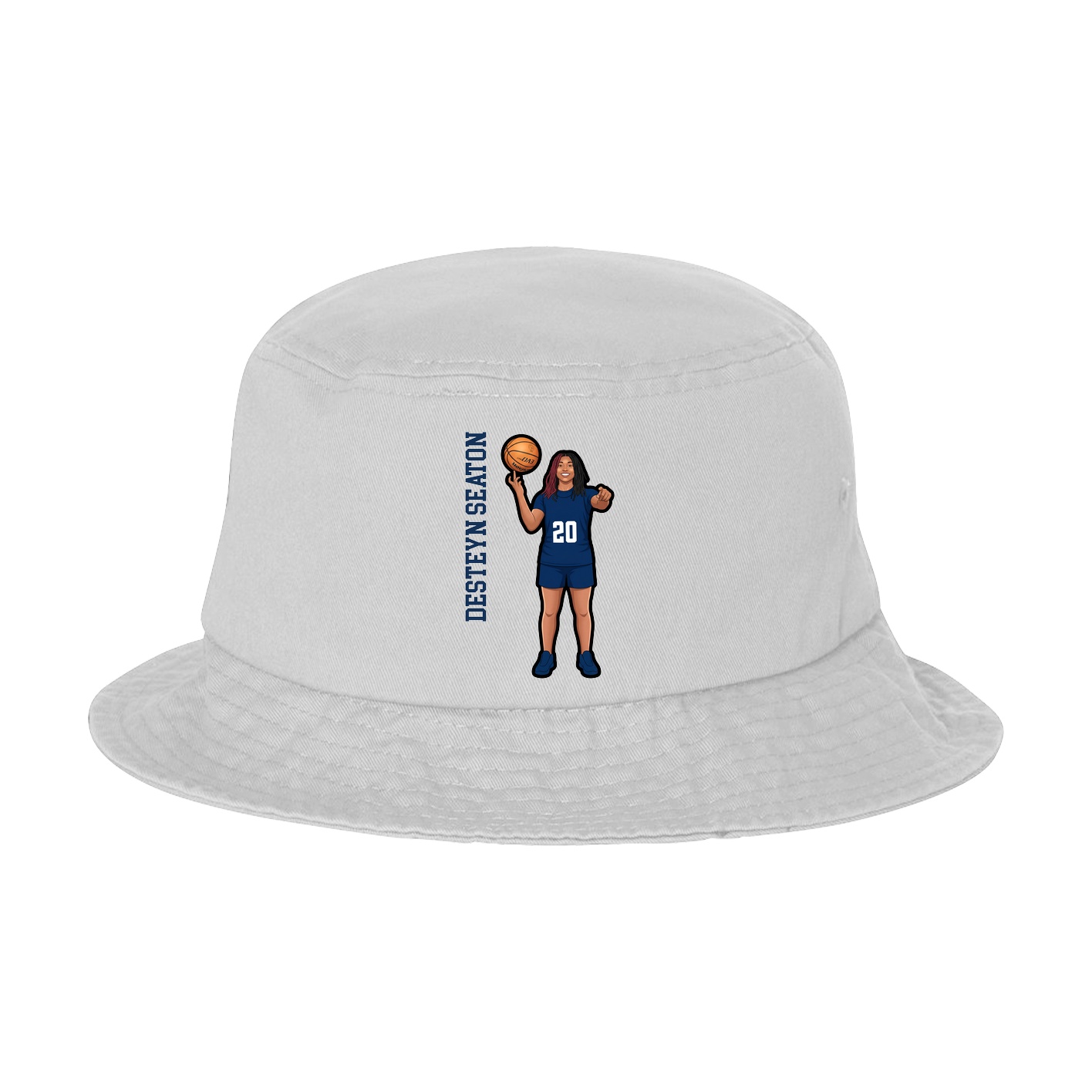 Bucket Cap — Name Vertical in White