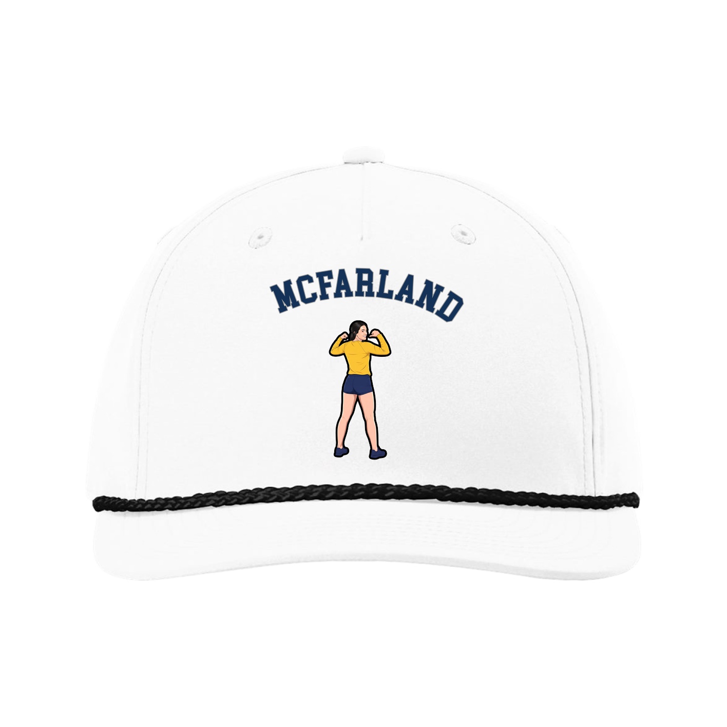 Five-Panel Classic Rope Cap — Shirsey Arch in White