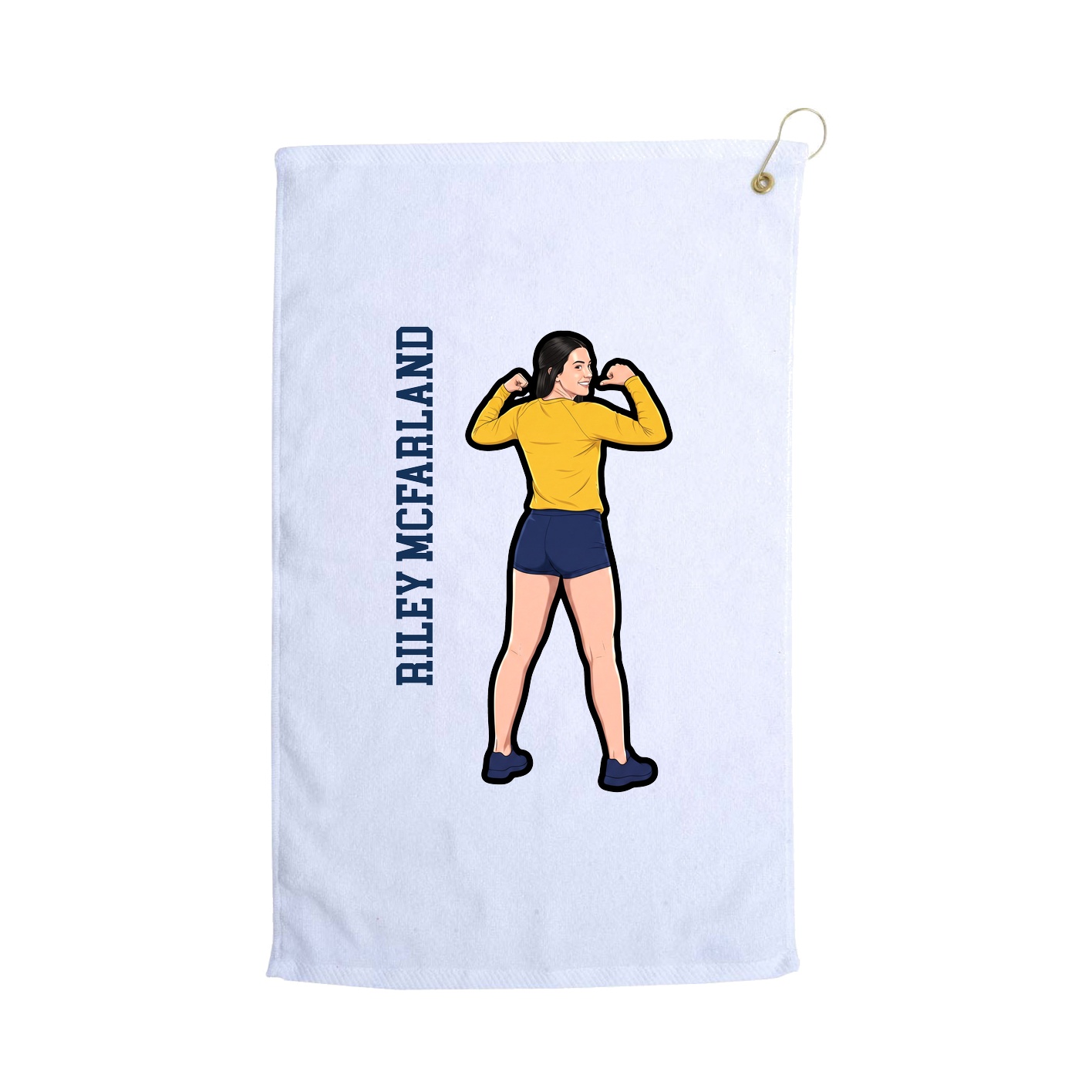 Golf Towel — Name Vertical in White