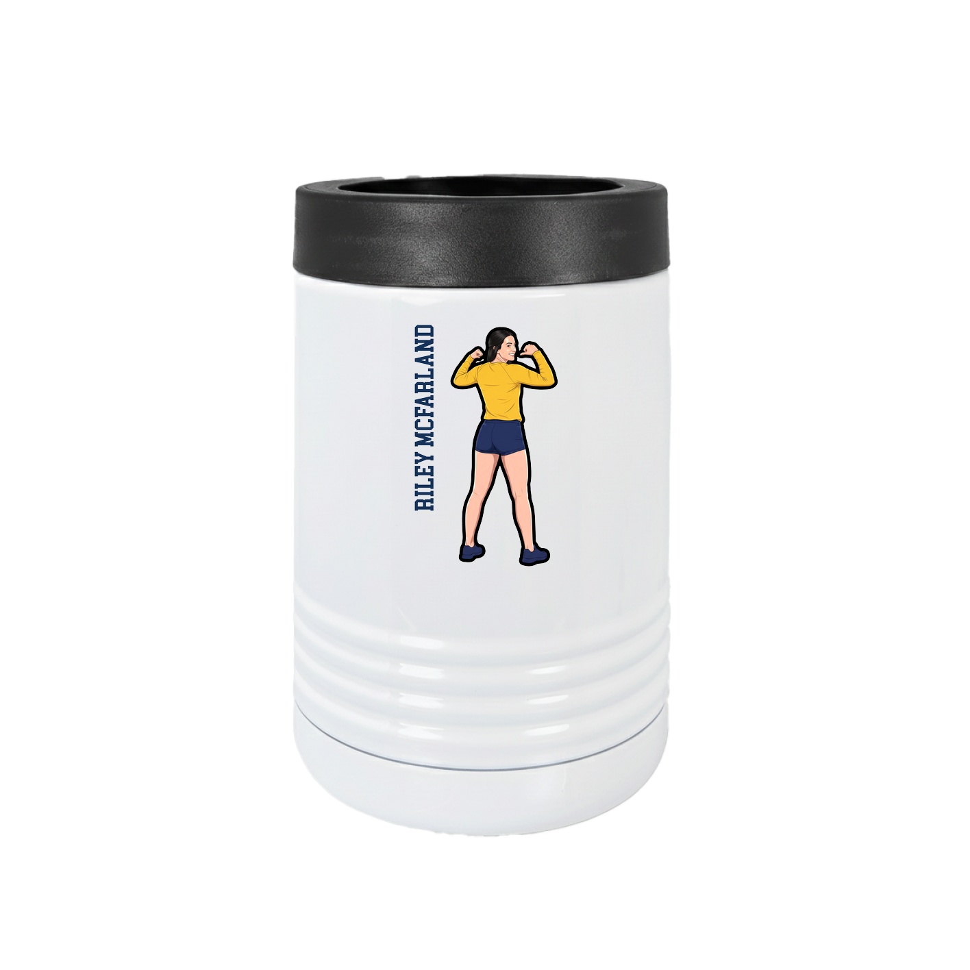 Beverage Holder — Name Vertical in White