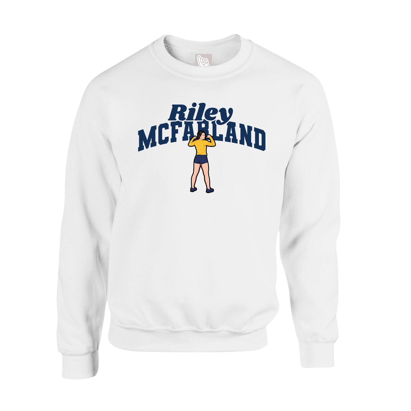 Fleece Crew — Signature Arch in White