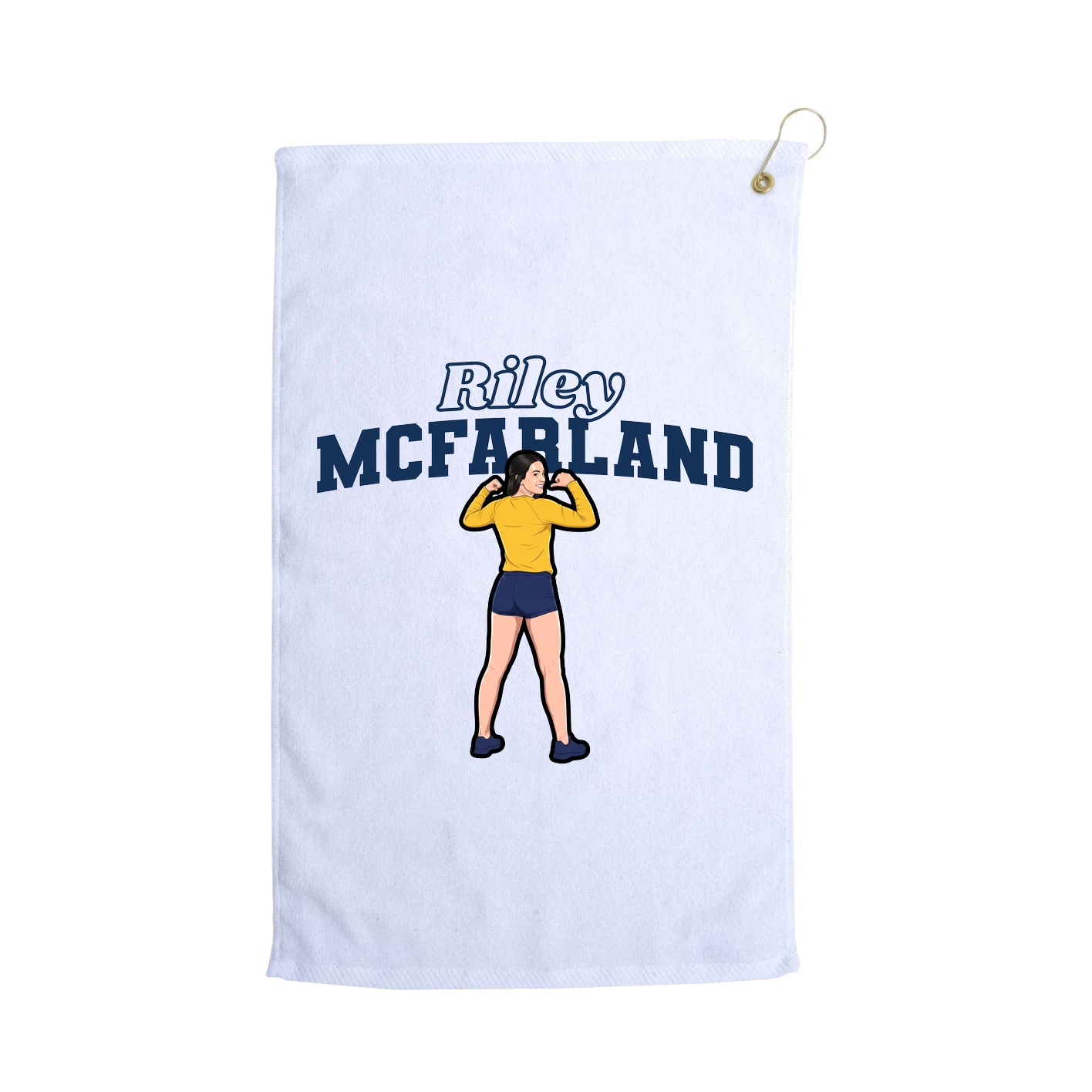 Golf Towel — Name Arch in White