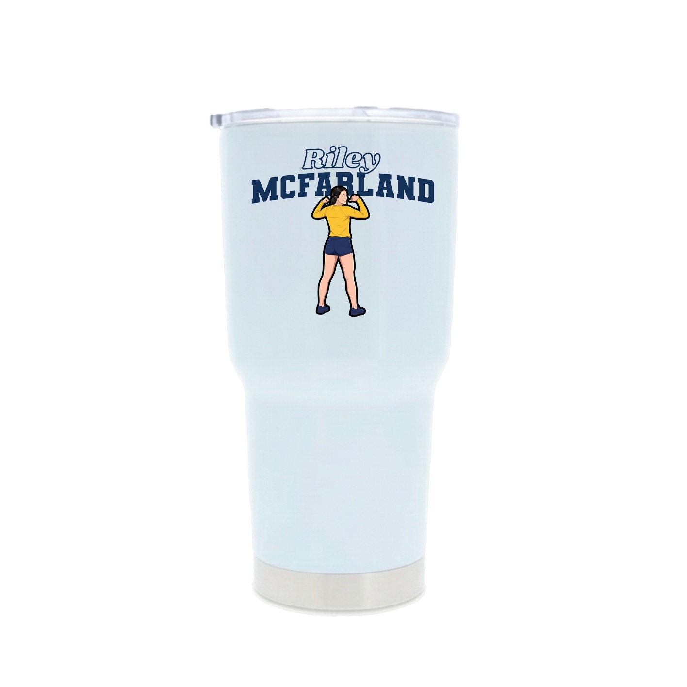 30oz Stainless Steel Tumbler — Name Arch in White