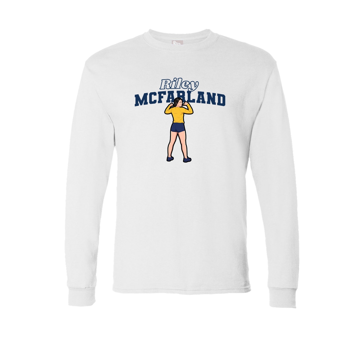 Long Sleeve Tee — Name Arch in White