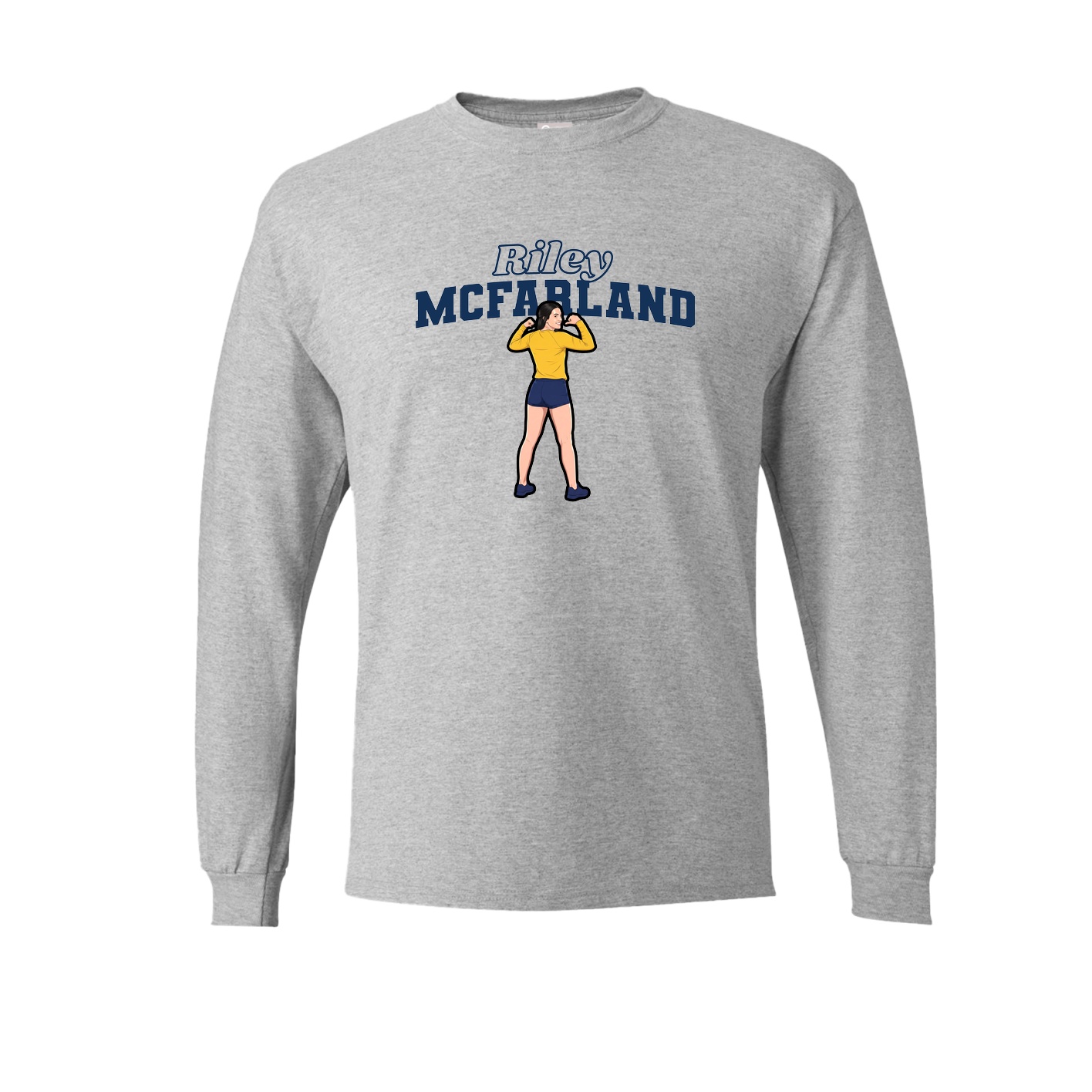 Long Sleeve Tee — Name Arch in Grey