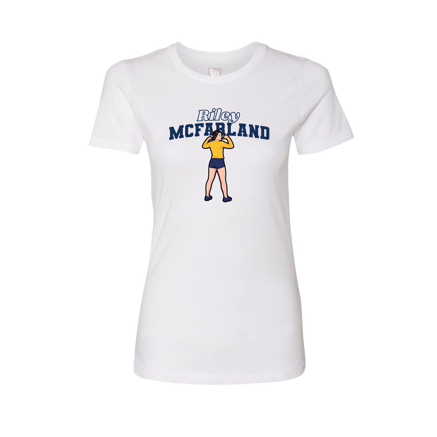 Fitted Women's Tee — Name Arch in White