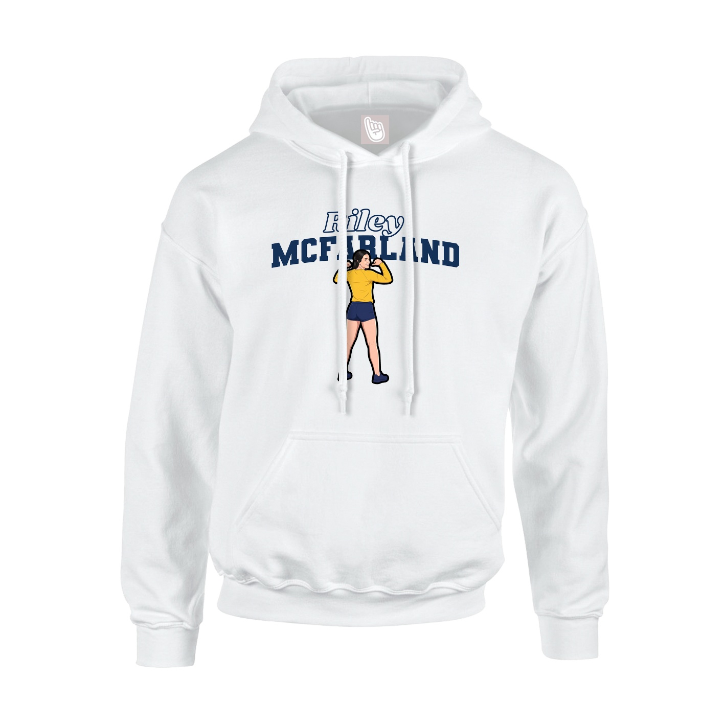 Youth Hoodie — Name Arch in White