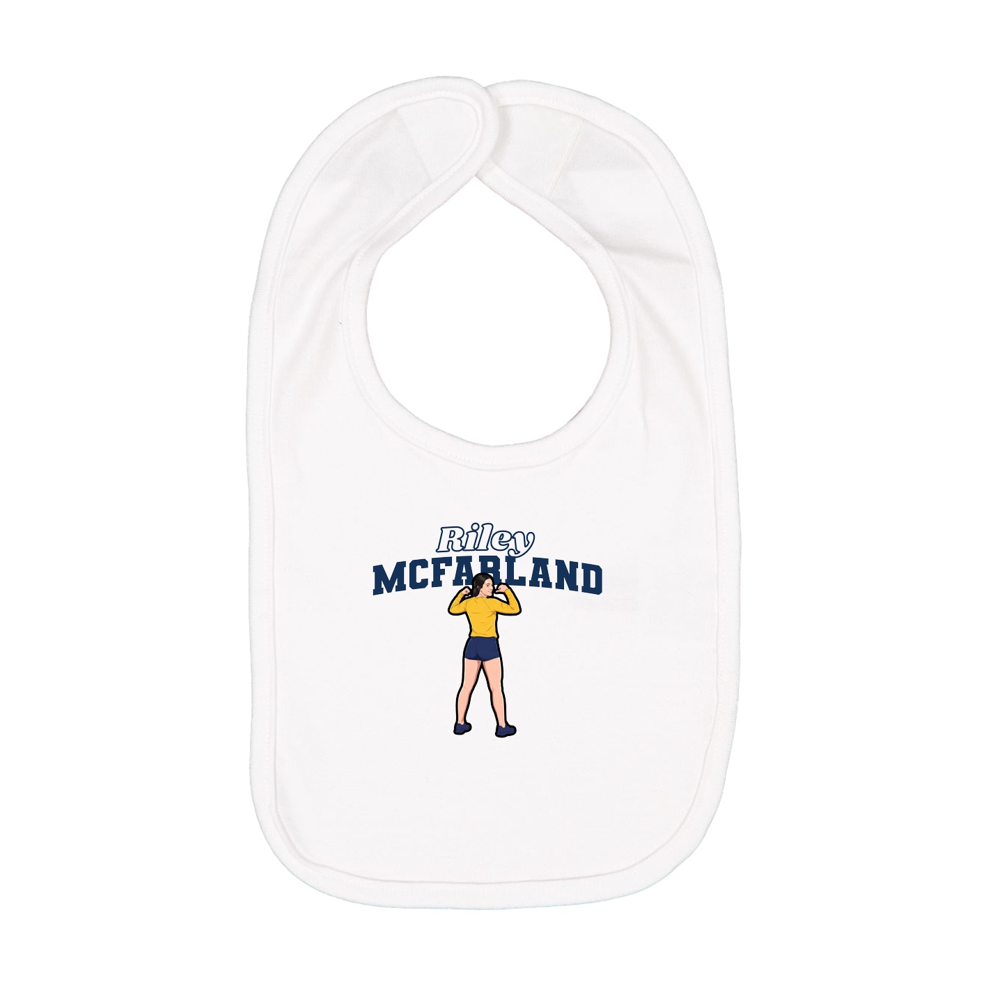 Infant Bib — Name Arch in White
